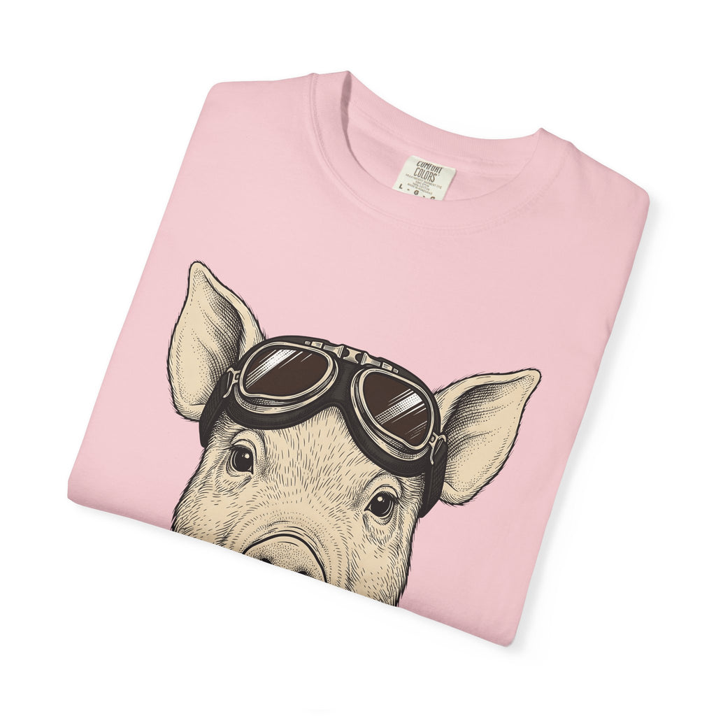 Pig Glasses Shirt Easter Pets Gift Women Cartoon Tee Swine T-Shirt Easter Fan Pig Tshirt Animal Graphic Line Art Flyer Tshirt