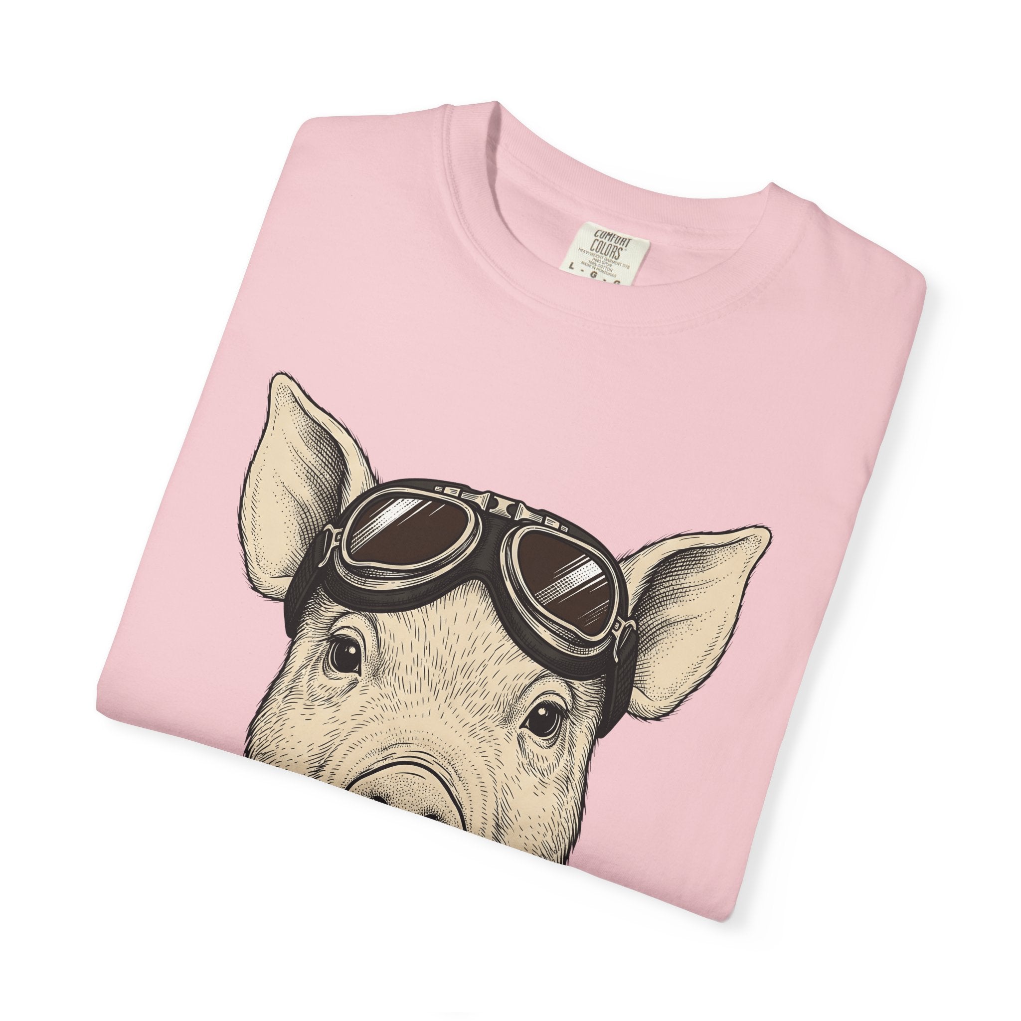 Pig Glasses Shirt Easter Pets Gift Women Cartoon Tee Swine T-Shirt Easter Fan Pig Tshirt Animal Graphic Line Art Flyer Tshirt