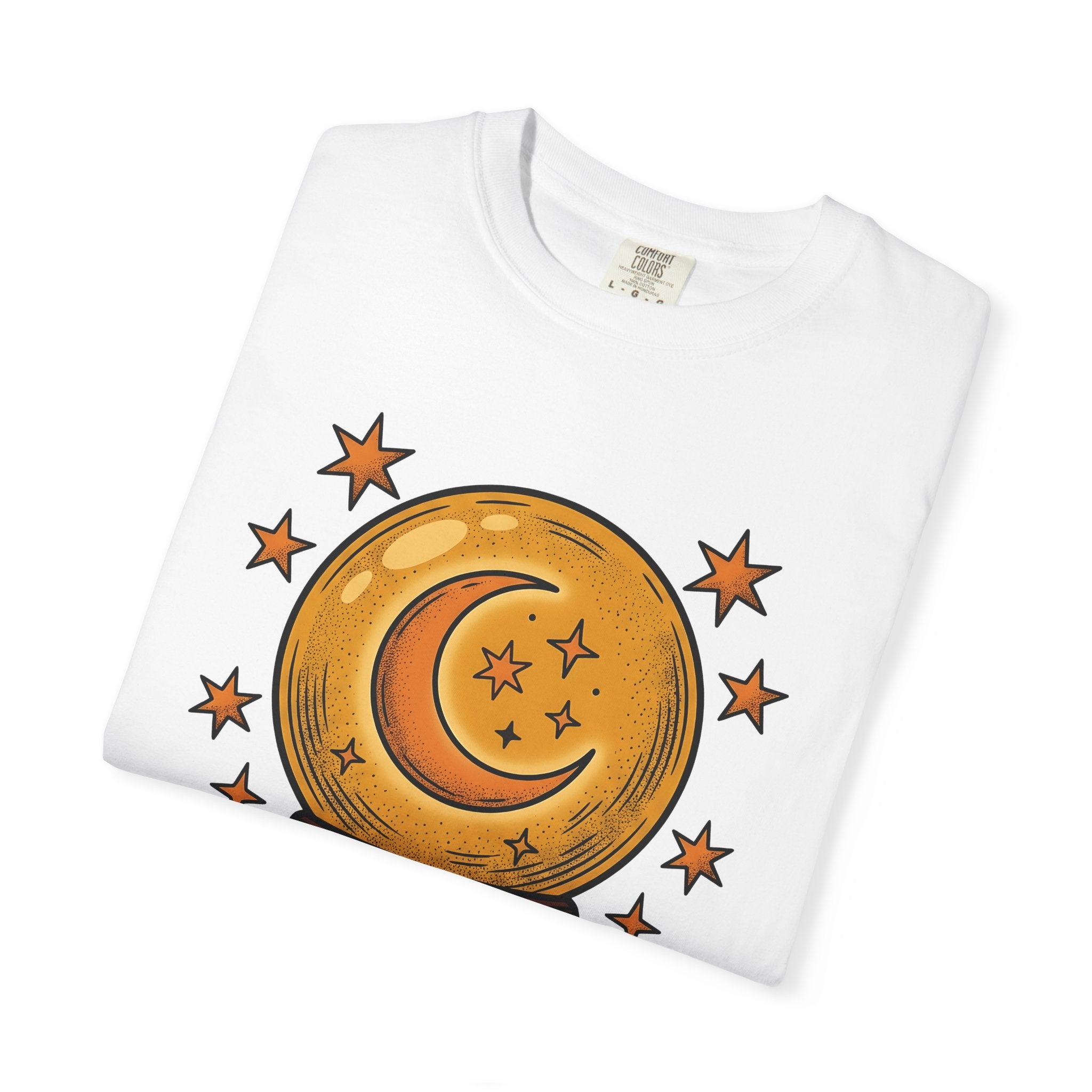 Crystal Ball Shirt Boho Chic Celestial Gift Women Mystical Tee Oracle T-Shirt Bohemian Enthusiast Magical Tshirt Galaxy Graphic Vintage Moon