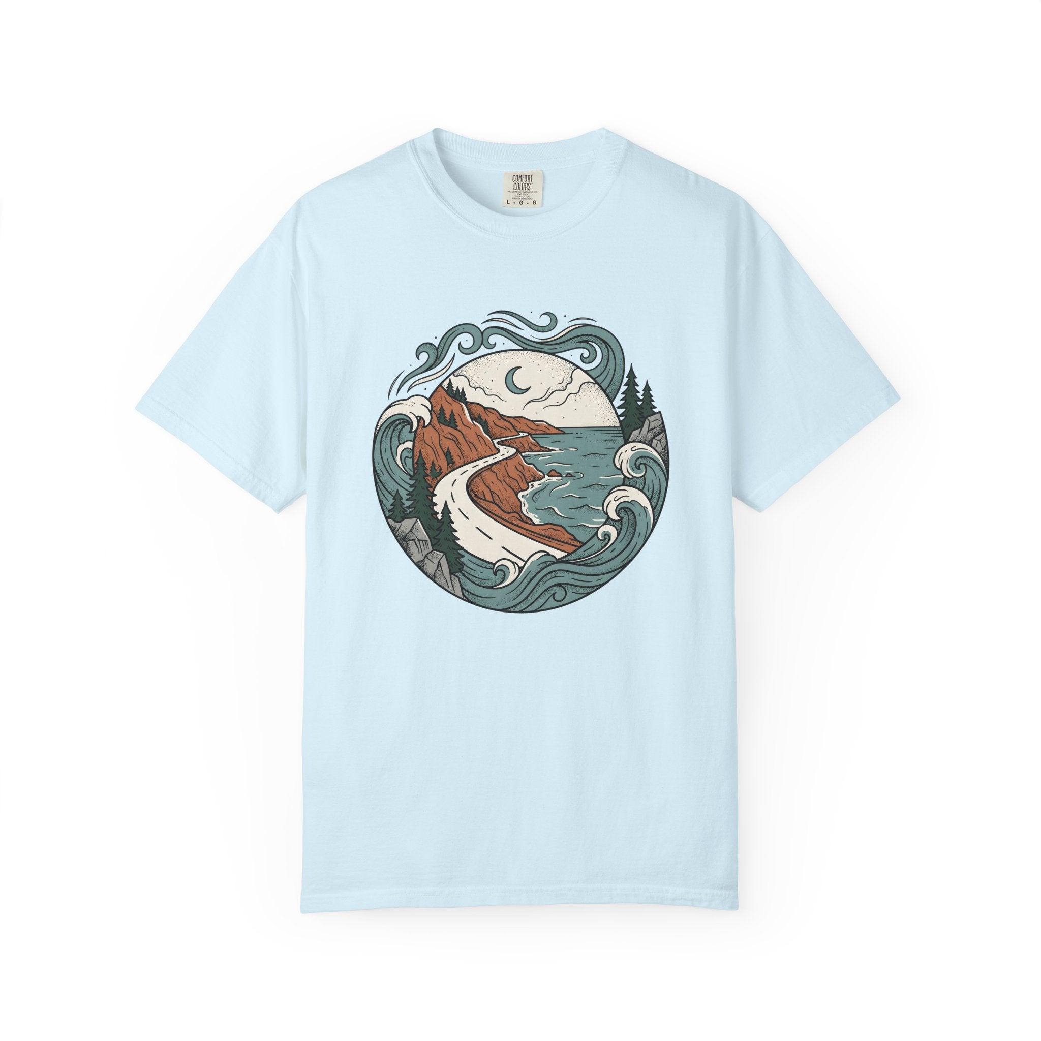 Coastal Landscape Shirt Cottagecore Nature Gift Women Boho Tee Seascape T-Shirt Homesteader Fan Bohemian Tshirt Wilderness Graphic Vintage