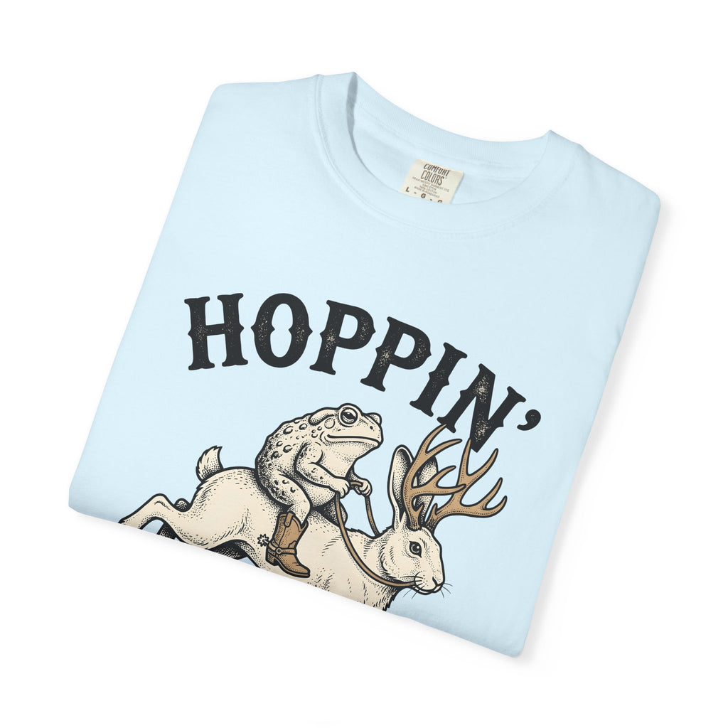 Horned Hare Frog Shirt Easter Fauna Gift Women Old School Tee Frog T-Shirt Easter Fan Toad Tshirt Wildlife Graphic Line Art Leather Boots