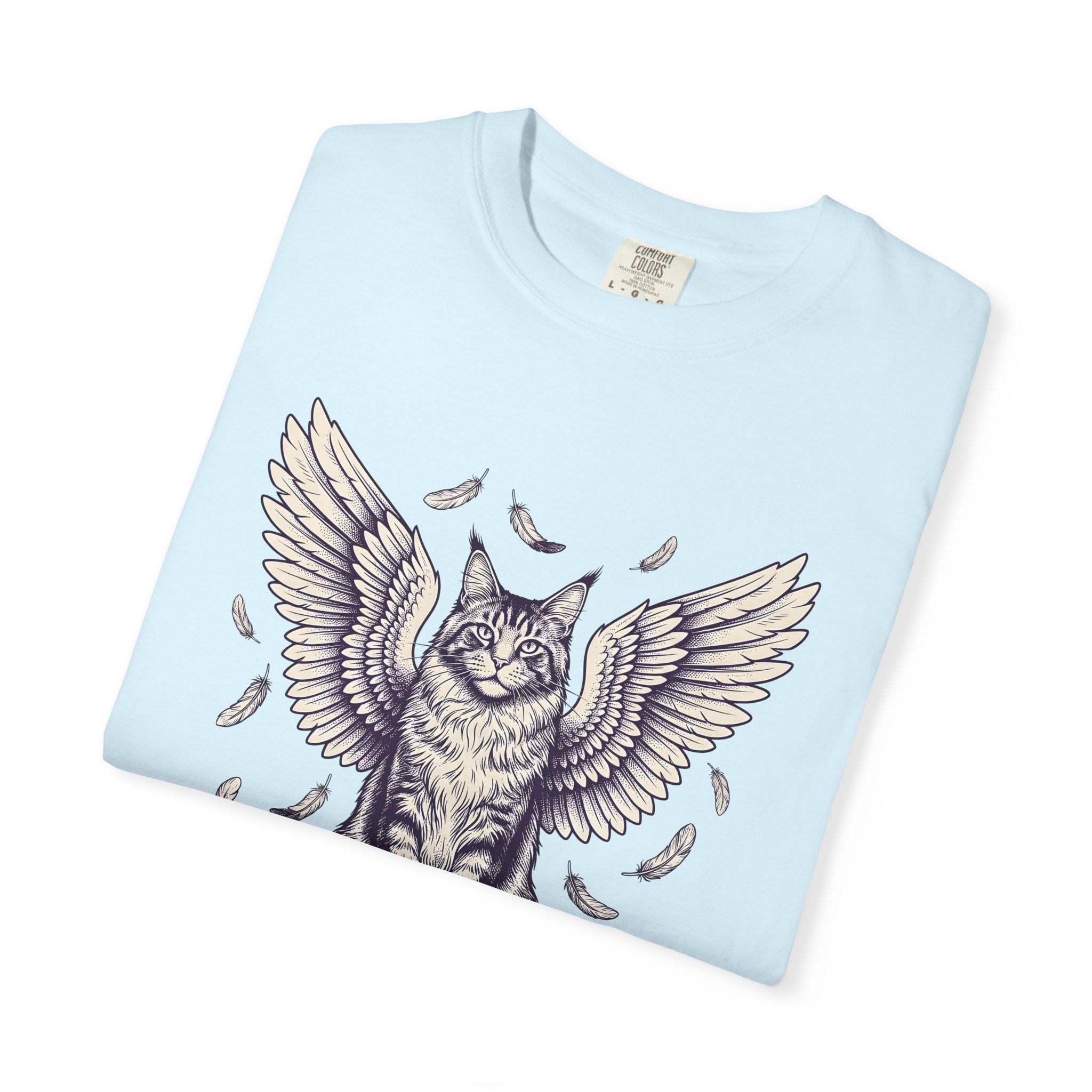 Guardian Cat Shirt Cat Magical Gift Women Cartoon Tee Kitty T-Shirt Feline Fan Comic Tshirt Mystical Graphic Distressed Quills Tshirt