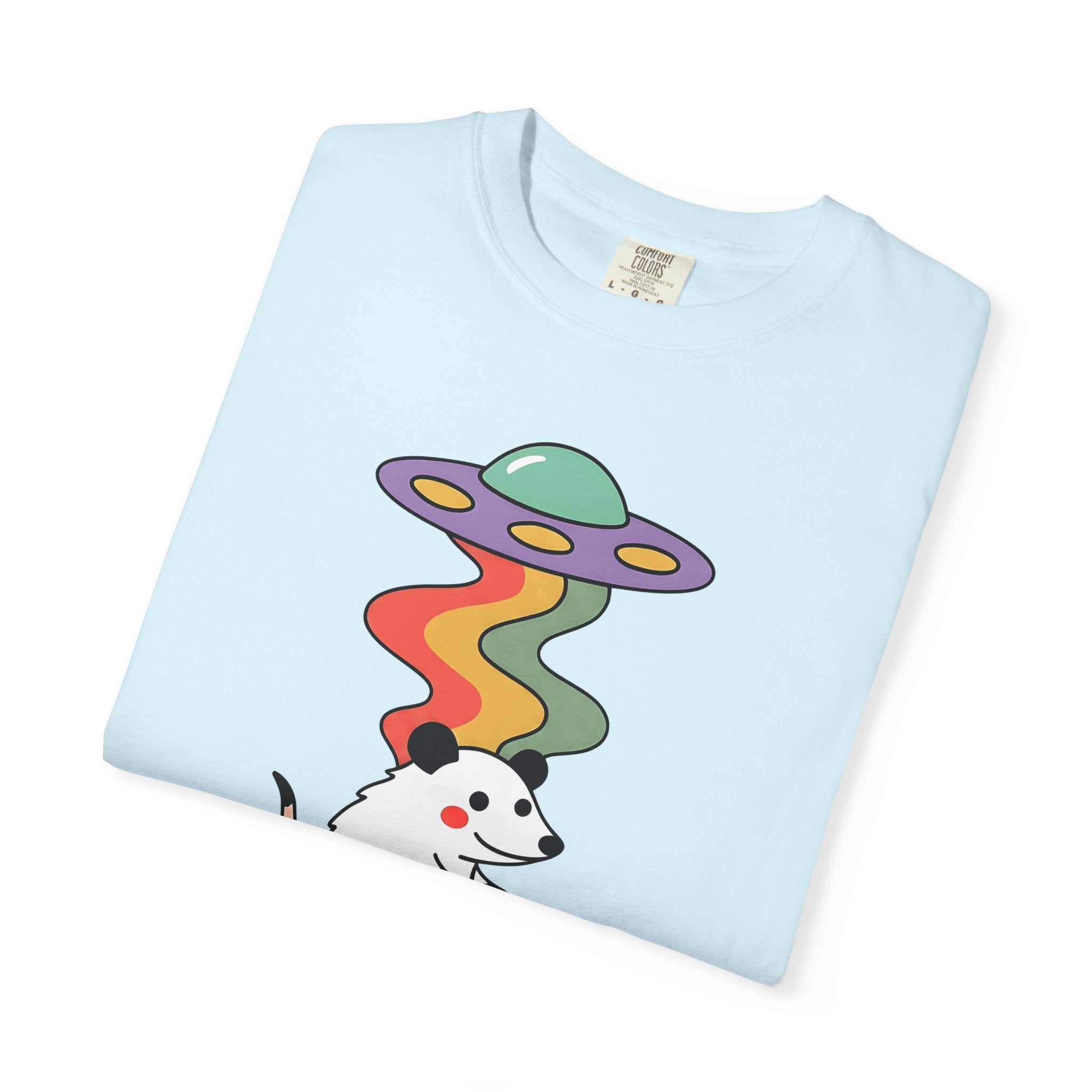 Opossum Bike Shirt Sports Biking Gift Women Comic Tee Possum T-Shirt Athlete Fan Cartoon Tshirt Cycling Graphic Vintage Flying Saucer Tshirt