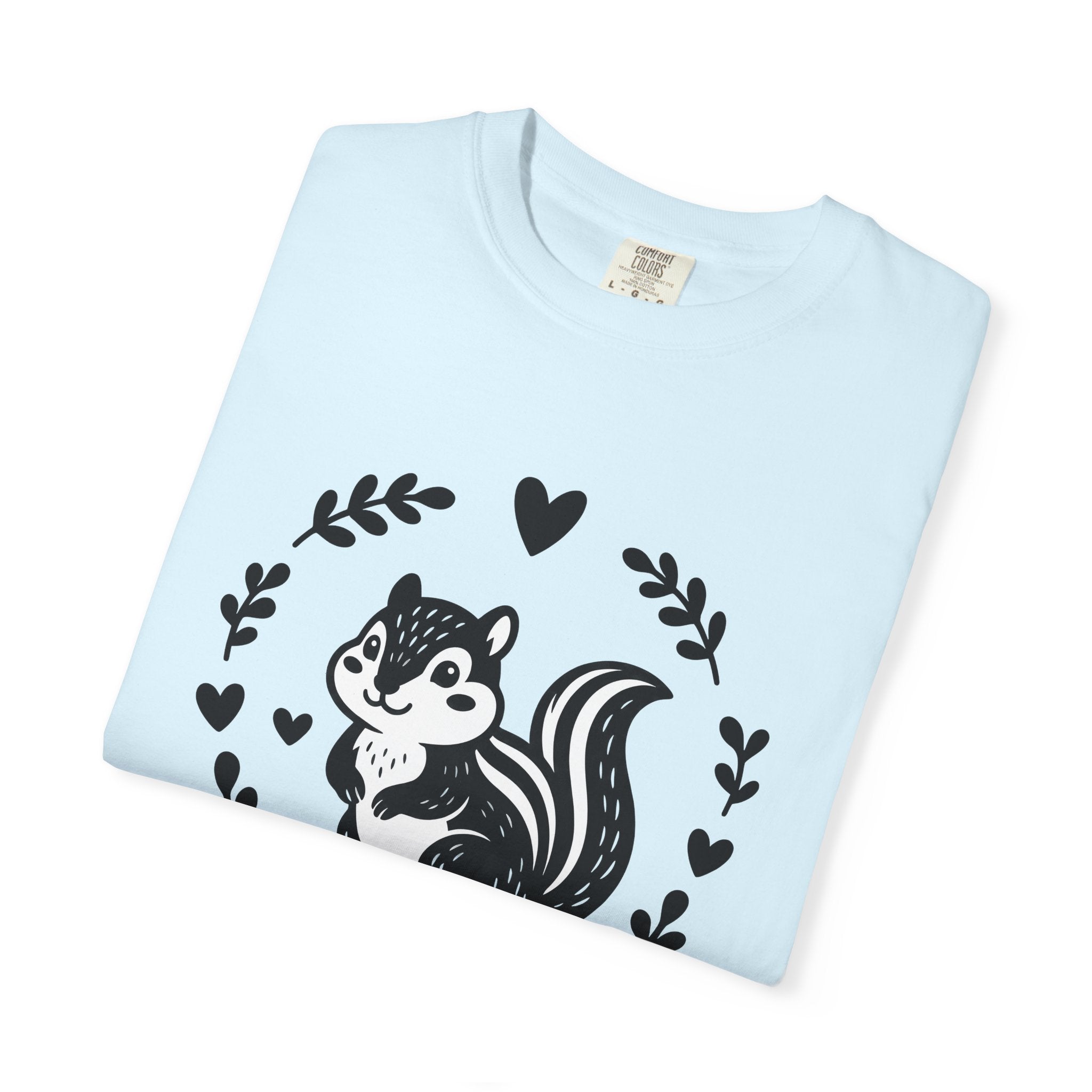 Chipmunk Art Shirt Animals Environment Gift Women Whimsical Tee Squirrel T-Shirt Wildlife Fan Rodent Tshirt Eco Graphic Outline Love Heart