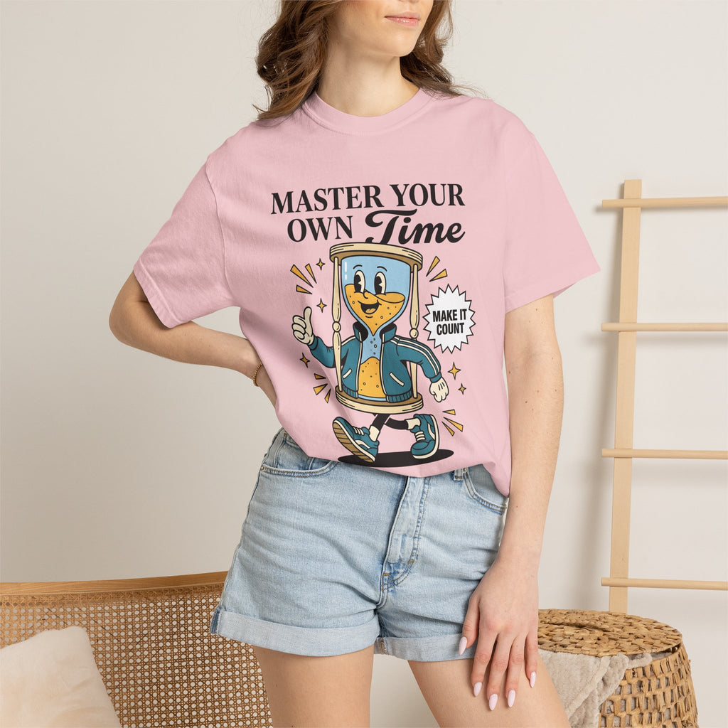 Hourglass Character Shirt Motivational Positivity Gift Women Cartoon Tee Sand Timer T-Shirt Inspiration Enthusiast Comic Tshirt Optimism