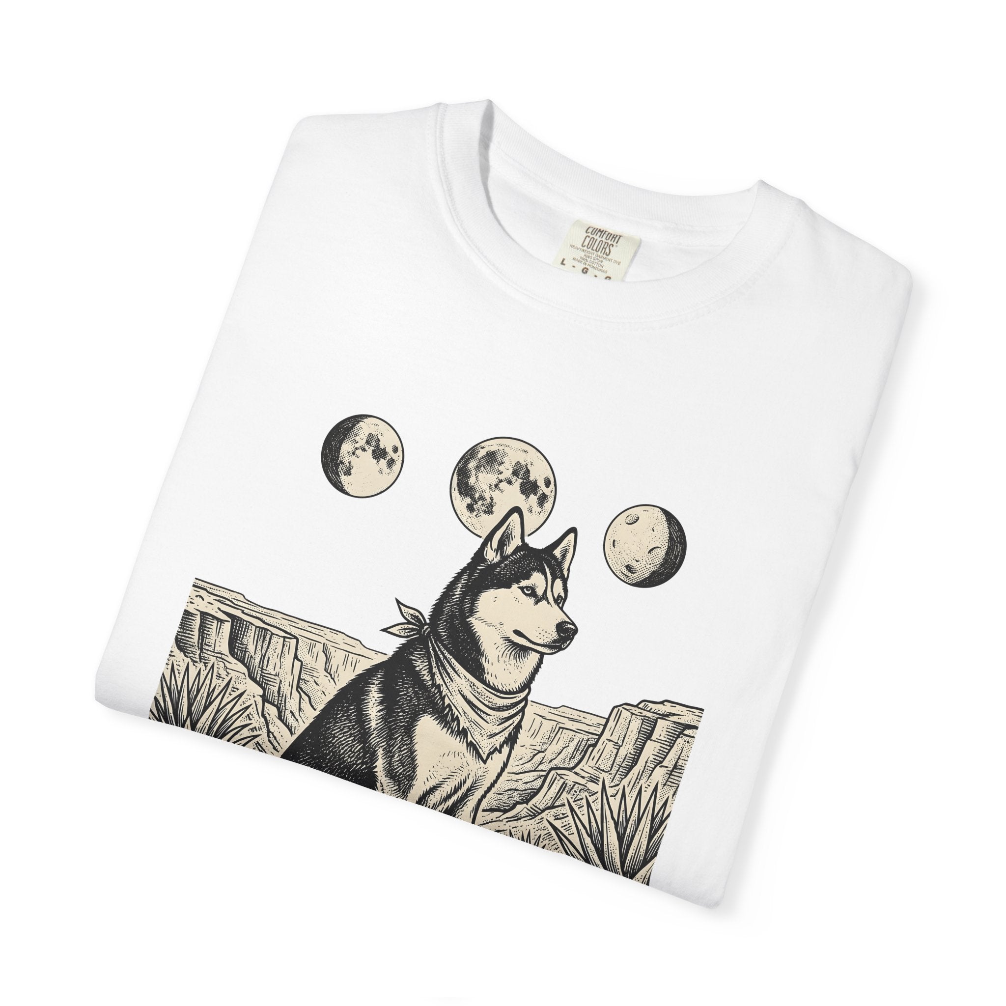 Husky Pet Shirt Dog Wilderness Gift Women Line Art Tee Siberian Husky T-Shirt Dog Owner Fan Minimalist Graphic Tshirt Doodle Moon Cycle