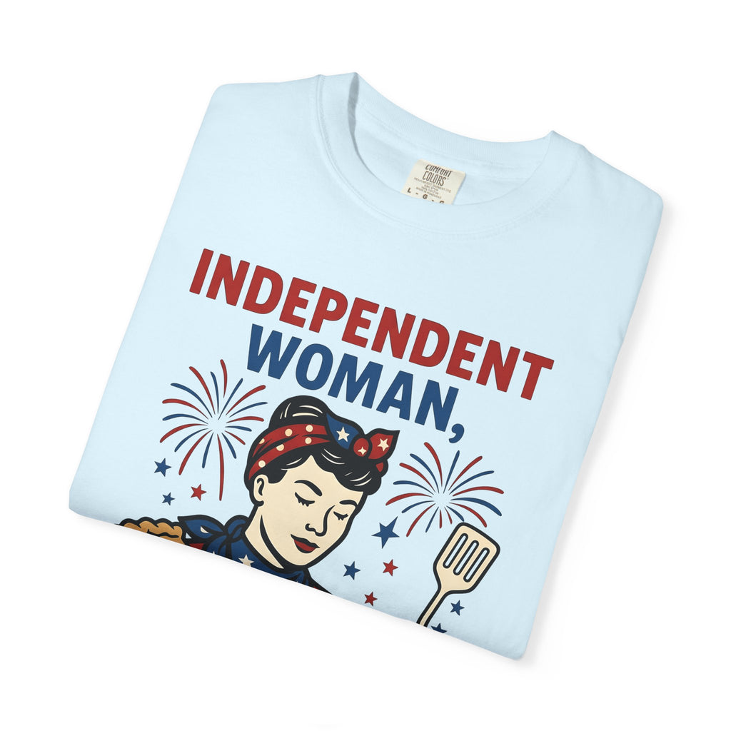 American Woman Shirt 4th Of July Dessert Gift Women Vintage Tee Lady T-Shirt Patriotic Fan Retro Tshirt Pastry Graphic Hand Drawn Fruit Pie