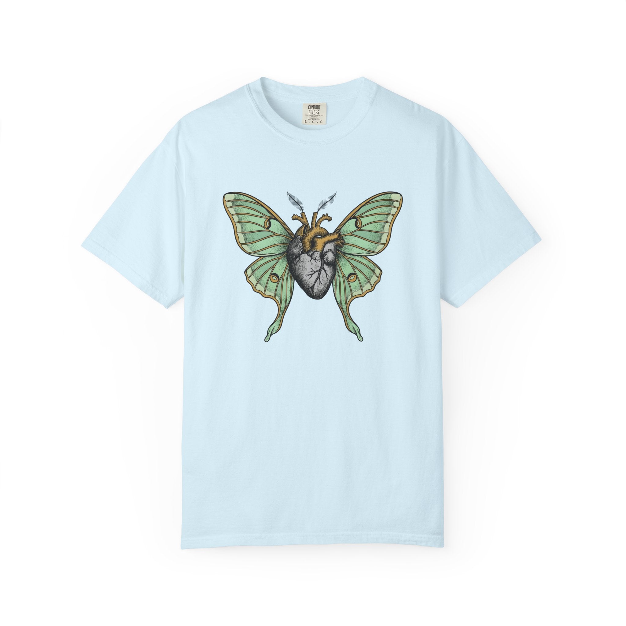 Butterfly Heart Shirt Boho Chic Wildlife Gift Women Sketch Tee Butterfly T-Shirt Bohemian Fan Doodle Graphic Hand Drawn Wings Tshirt