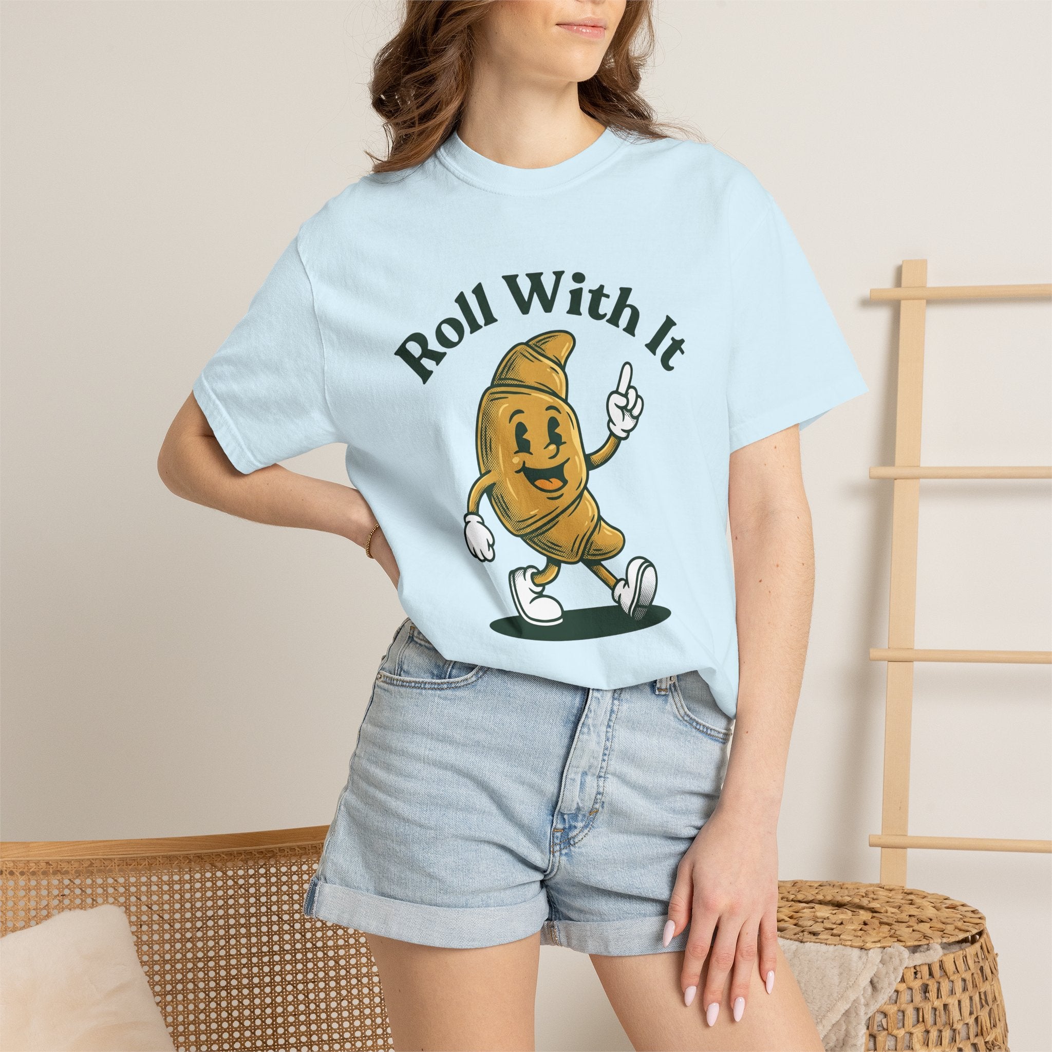 Croissant Mascot Shirt Desserts Sweets Gift Women Line Art Tee Croissant T-Shirt Pastry Fan Croissant Illustration Design Sketch Kicks