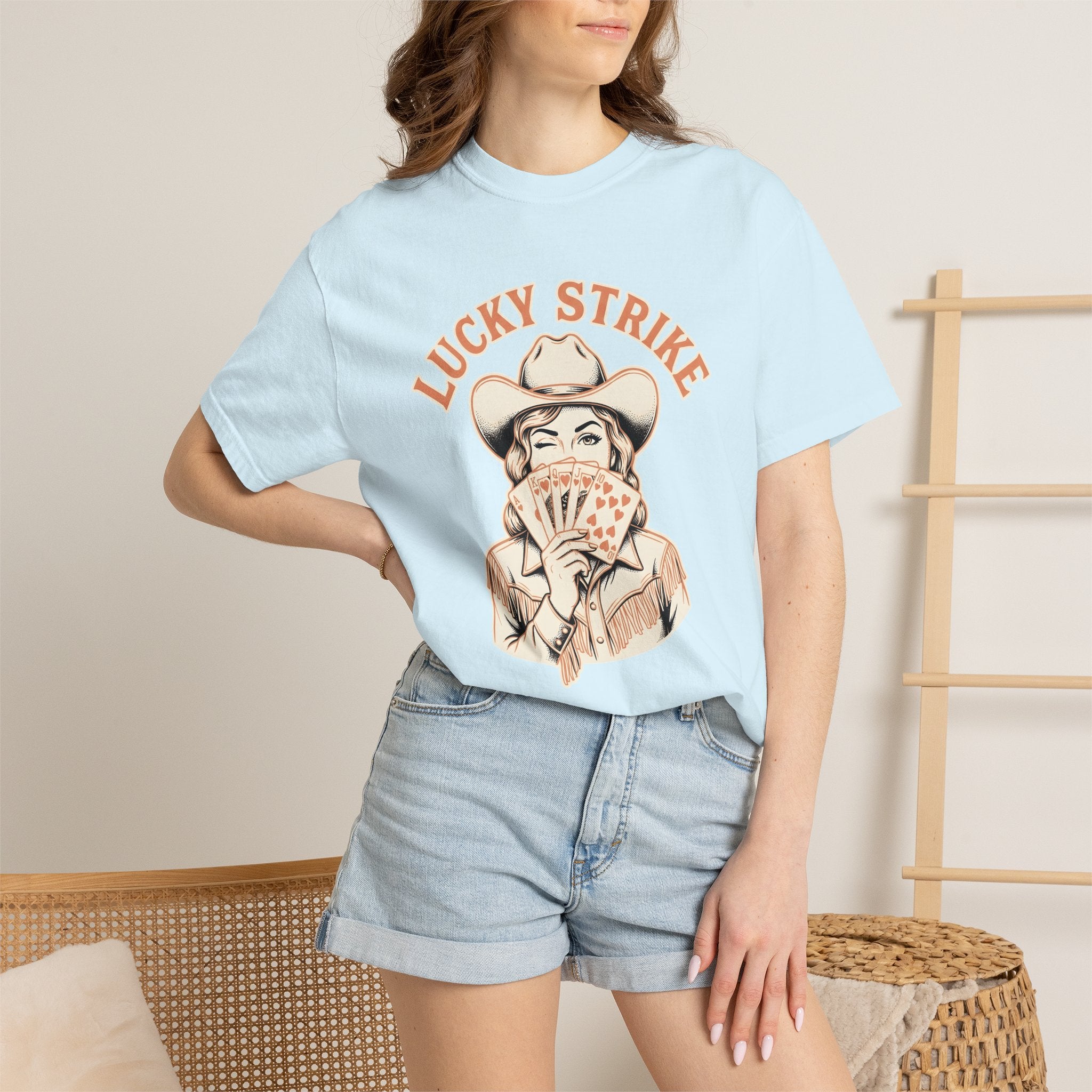 Cowgirl Cards Shirt Cowgirl Cowboy Gift Women Classic Tee Playing Cards T-Shirt Rodeo Fan Retro Tshirt Cowboy Graphic Old School Poker Cards