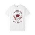 Wine Glass Shirt Wine Comedy Gift Women Line Art Tee Glass T-Shirt Wine Fan Minimalist Tshirt Humor Graphic Cartoon Grape Cluster Tshirt