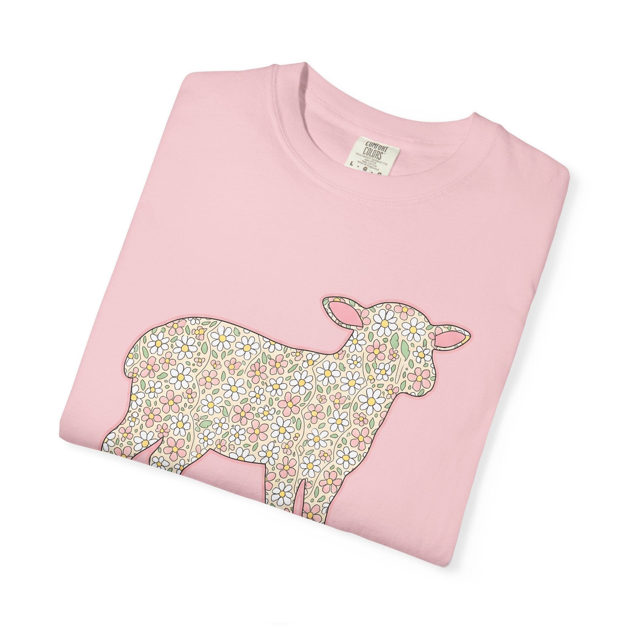 Bloom Lamb Shirt Easter Nature Gift Women Cartoon Tee Lamb T-Shirt Easter Fan Spring Tshirt Cartoon Tshirt Floral Graphic Vintage Blossom