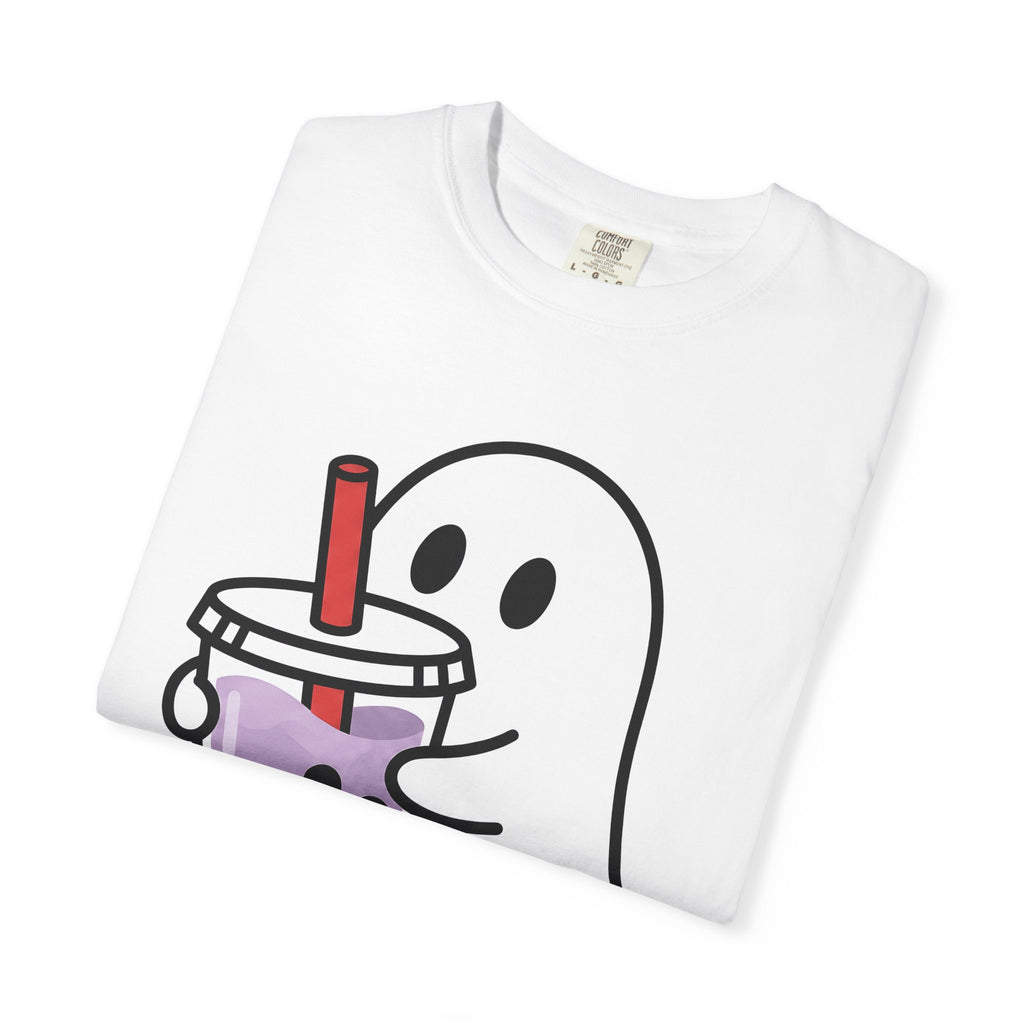 Spooky Bubble Tea Shirt Drinks Party Gift Women Cute Tee Boba T-Shirt Beverage Fan Cartoon Tshirt Party Graphic Comic Skeleton Tapioca