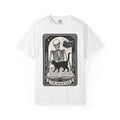 Black Cat Bones Shirt Cat Occult Gift Women Divination Card Tee Cat Skeleton T-Shirt Cat Fan Tarot Card Tshirt Mystic Graphic Hand Drawn