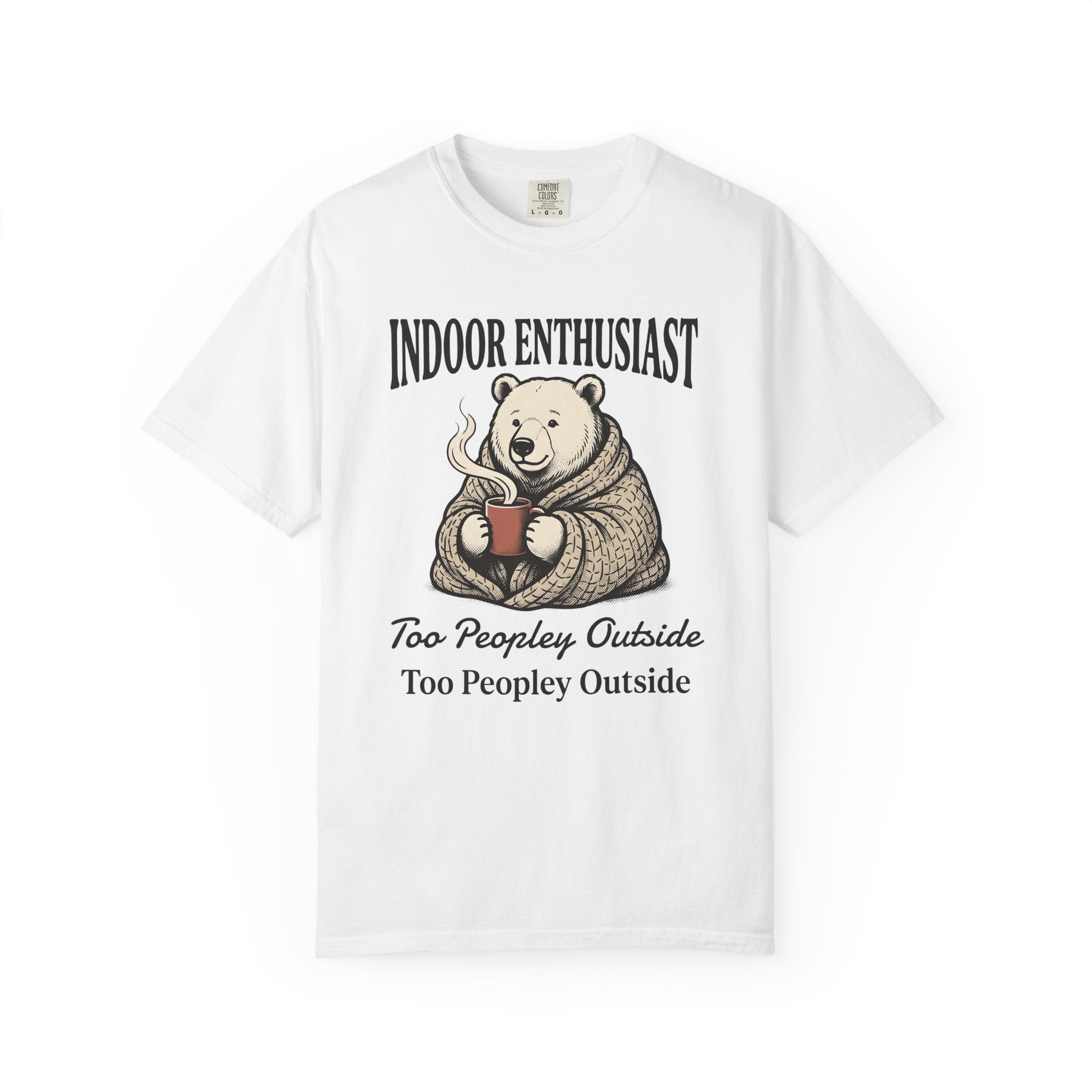 Bear Latte Shirt Funny Shy Gift Women Retro Tee Coffee T-Shirt Humor Fan Vintage Tshirt Introvert Graphic Doodle Throw Tshirt