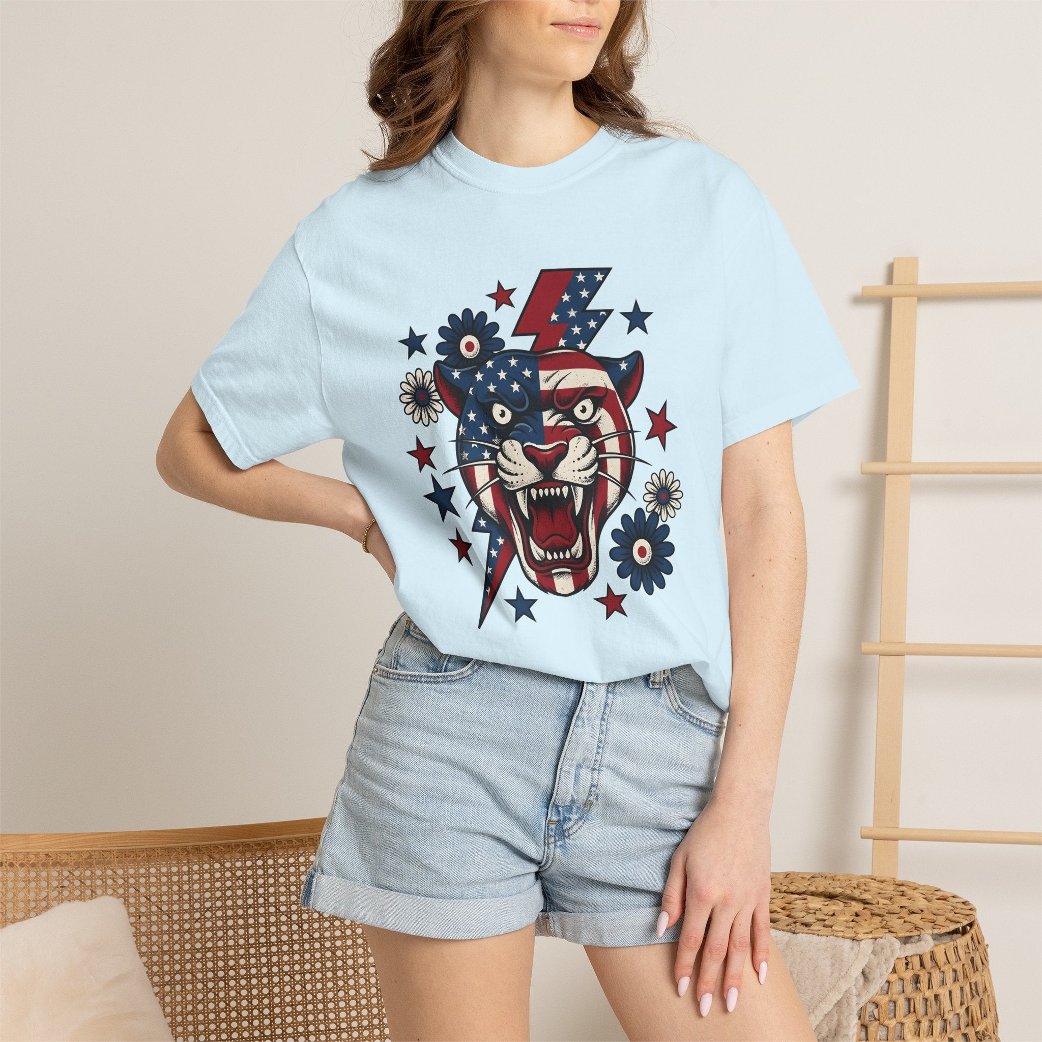 Freedom Panther Shirt America Fauna Gift Women Heritage Tee Black Panther T-Shirt Patriot Fan American Tshirt Wildlife Graphic