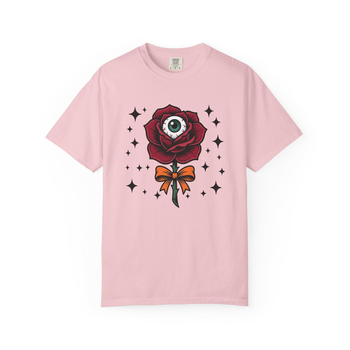 Eyeball Rose Shirt Halloween Gothic Unisex Gift Tattoo Tee Rosebud T-Shirt