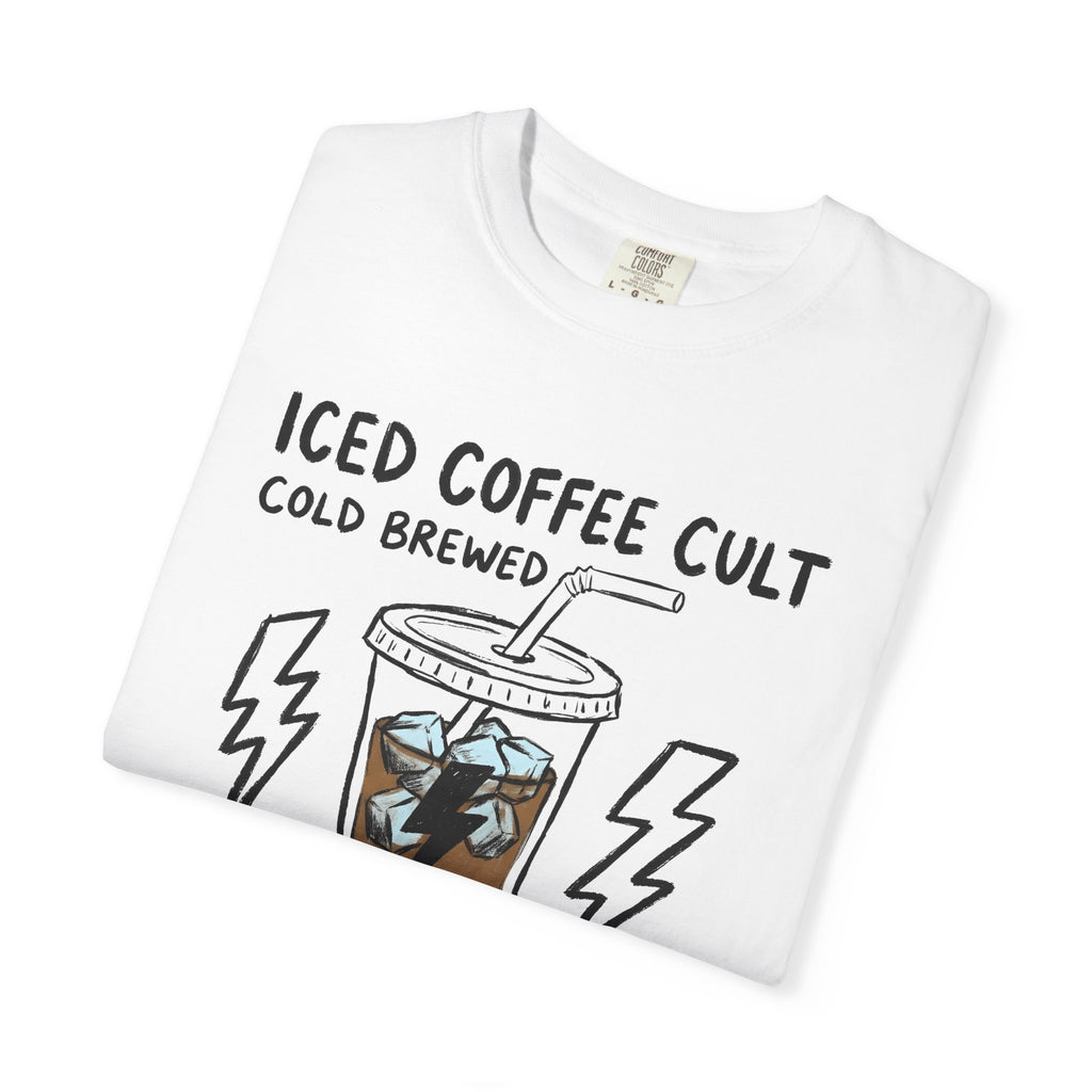 Cold Brew Cup Shirt Coffee Satire Gift Women Line Art Tee Cold Brew T-Shirt Coffee Fan Illustration Tshirt Sarcastic Graphic Cartoon