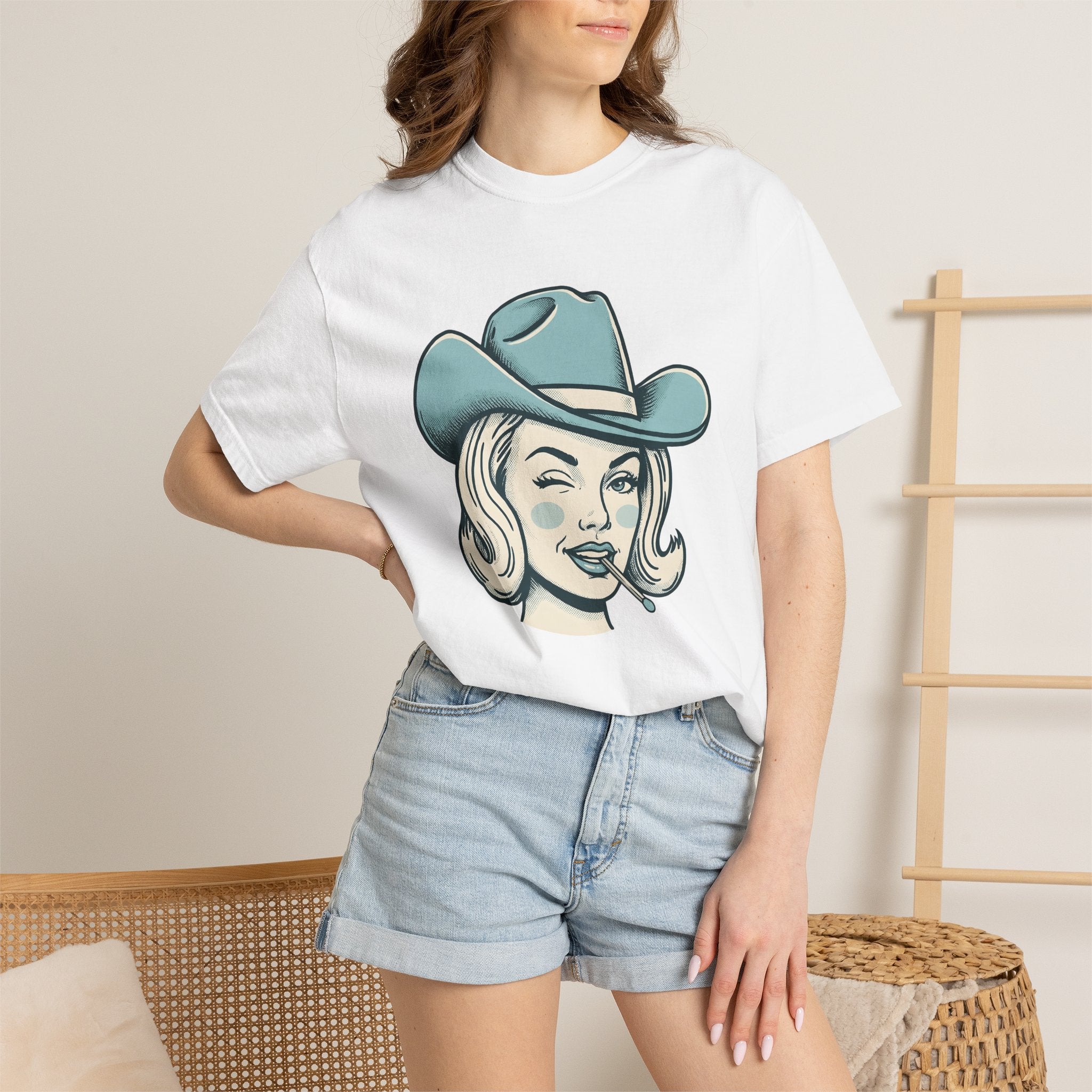 Cowgirl Face Shirt Cowgirl Cowboy Gift Women Illustration Tee Rodeo Queen T-Shirt Cowgirl Fan Western Tshirt Cowboy Graphic Line Art Cowboy