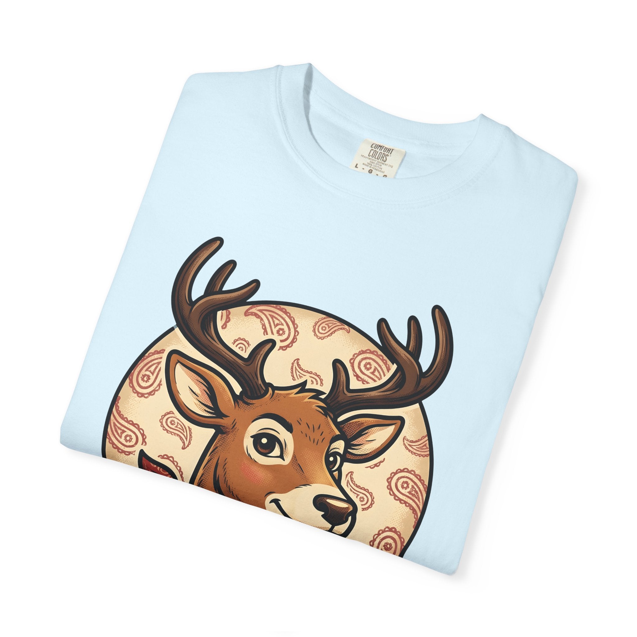 Elk Marshal Shirt Christmas Cowboy Gift Women Comic Tee Wapiti T-Shirt Christmas Fan Comic Tshirt Rodeo Graphic Retro Scarf Tshirt