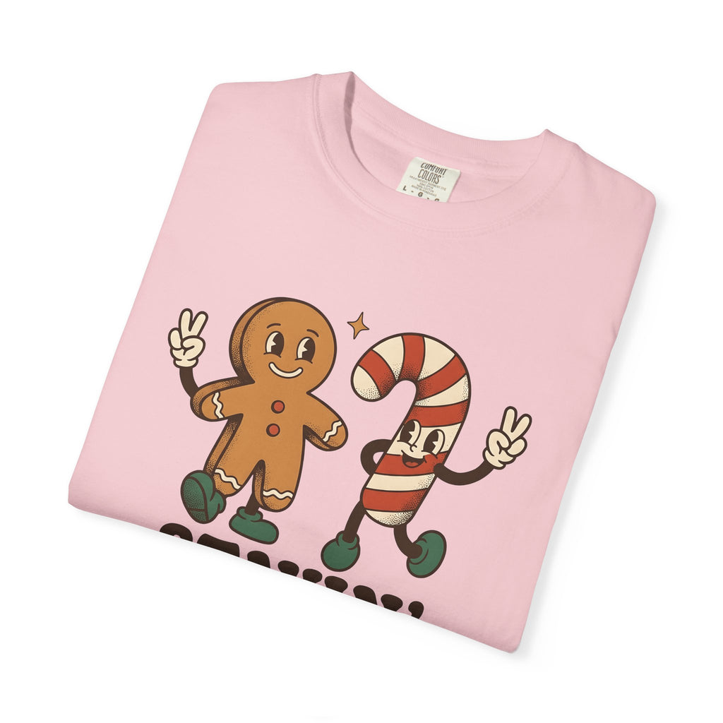 Gingerbread Person Candy Cane Shirt Christmas Festivity Gift Women Animated Tee Gingerbread Man T-Shirt Holiday Fan Cartoon Tshirt