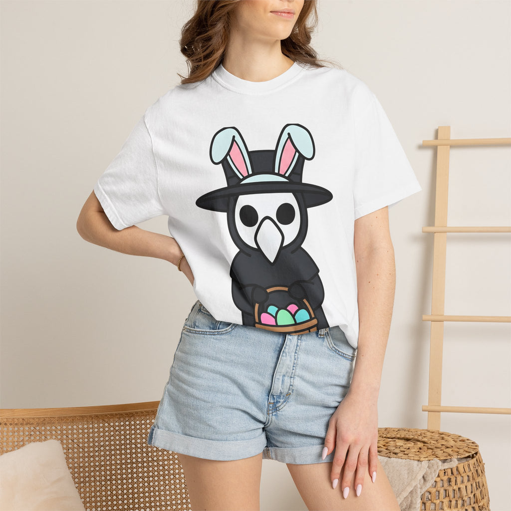 Plague Doctor Bunny Shirt Easter Gothic Gift Women Cute Cartoon Tee Bunny T-Shirt Easter Fan Dark Tshirt Dark Graphic Minimalist Easter