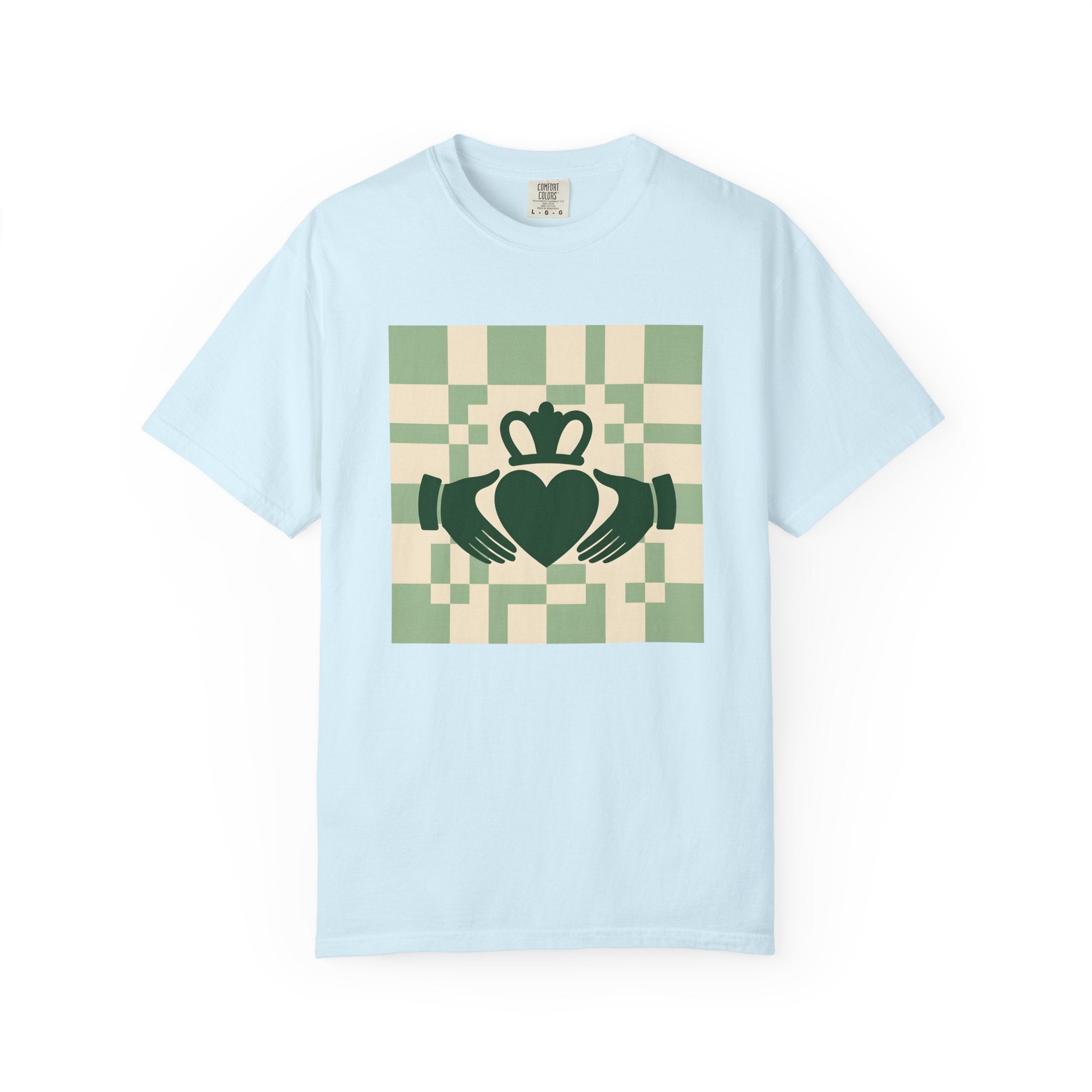 Claddagh Emblem Shirt St Patrick's Day Emerald Isle Gift Women Ethnic Tee Claddagh T-Shirt Irish Fan Celtic Tshirt Ireland Graphic Line Art