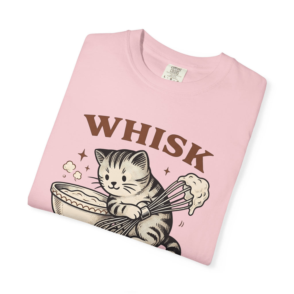 Baking Cat Shirt Cat Baking Gift Women Vintage Tee Kitty T-Shirt Cat Fan Retro Tshirt Pastry Graphic Hand Drawn Mixing Bowl Tshirt