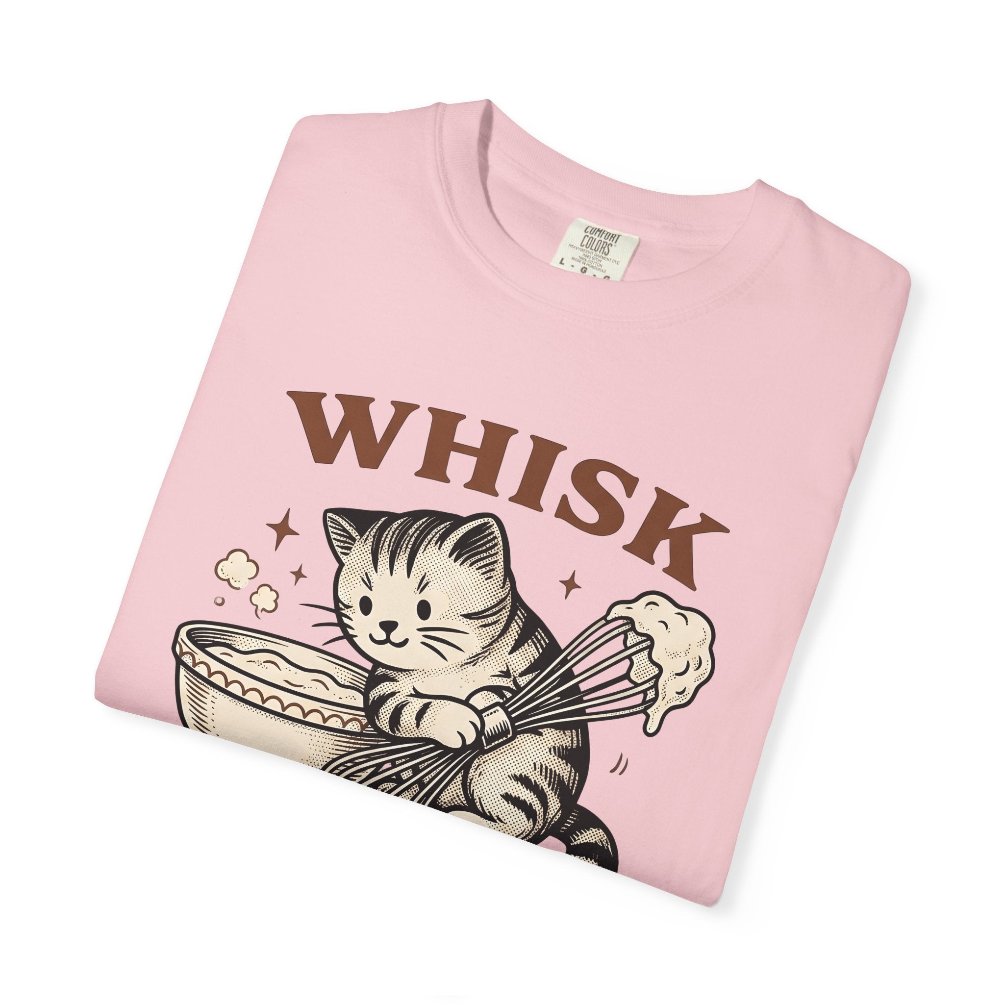 Baking Cat Shirt Cat Baking Gift Women Vintage Tee Kitty T-Shirt Cat Fan Retro Tshirt Pastry Graphic Hand Drawn Mixing Bowl Tshirt