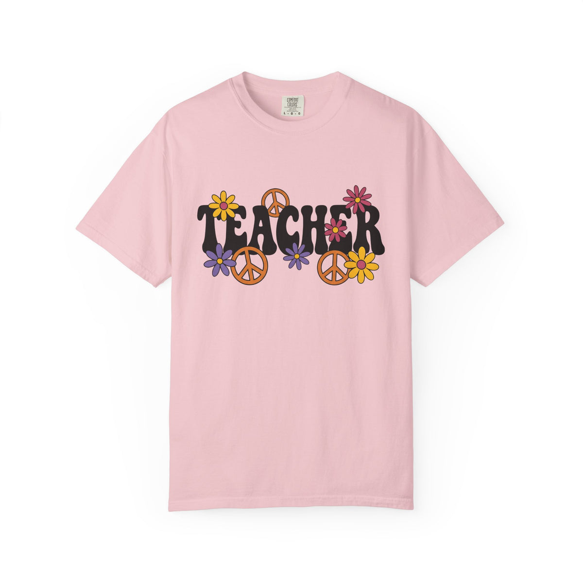 Peace Sign Flowers Shirt Teacher Hippie Unisex Gift Groovy Tee Flower