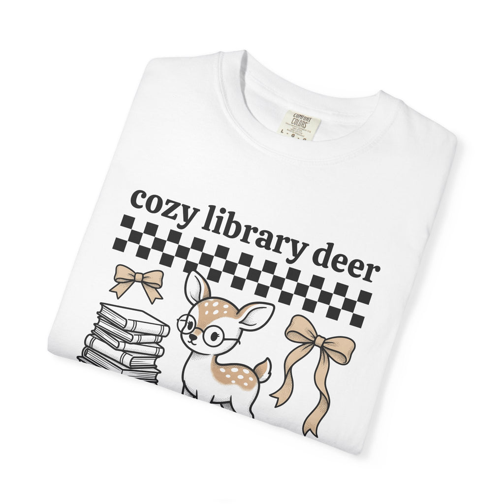 Stag Glasses Shirt Book Wildlife Gift Women Sweet Tee Spectacles T-Shirt Bibliophile Fan Specs Tshirt Animal Graphic Old-School Stacked