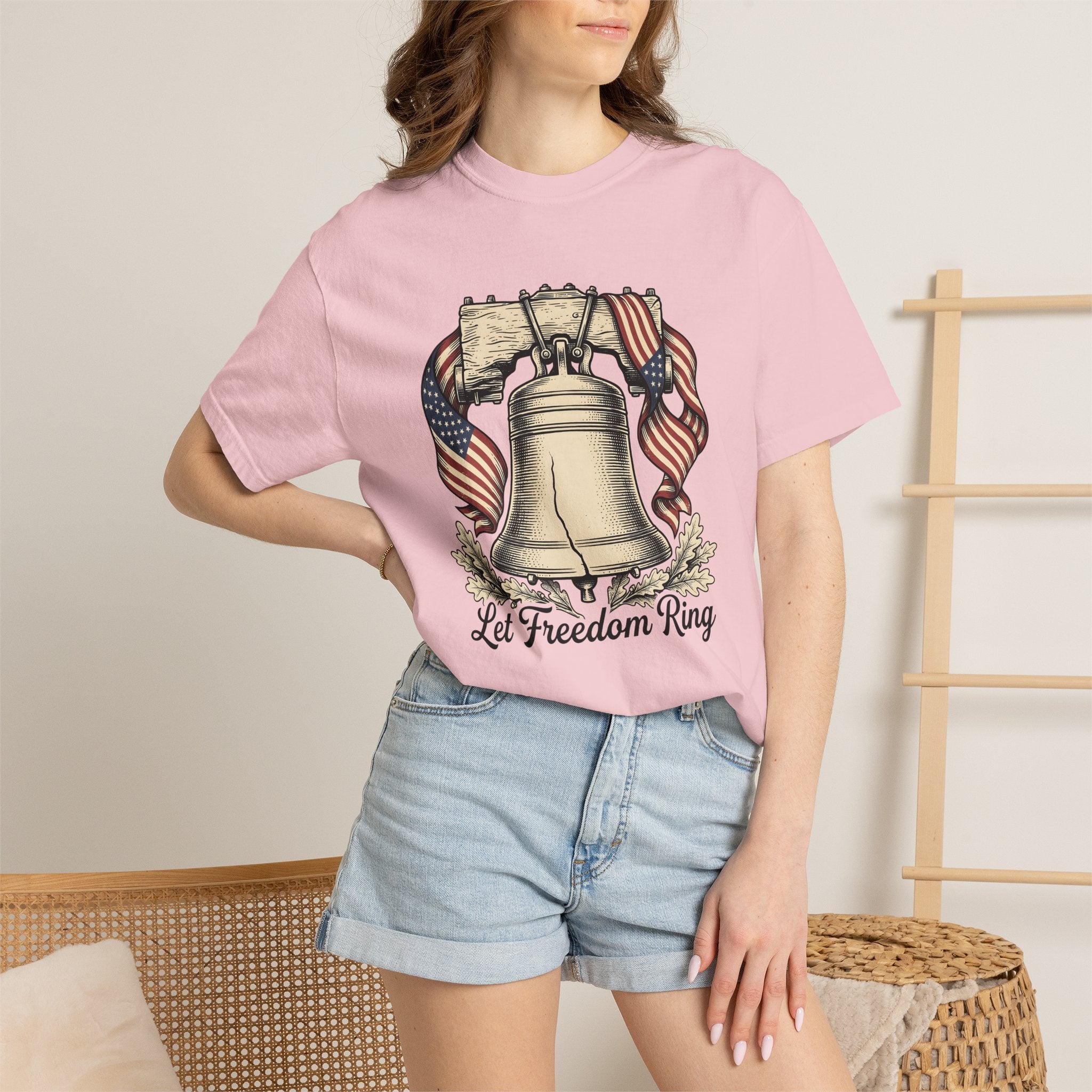 Independence Bell Shirt 4th Of July Freedom Gift Women Line Art Tee Liberty Bell T-Shirt Patriot Fan Independence Graphic Freedom