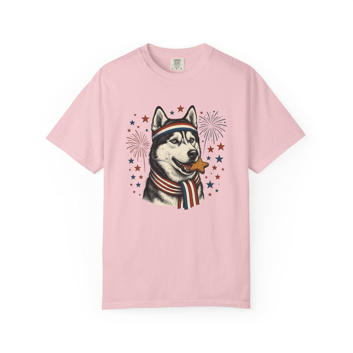Husky Dog Shirt Dog Patriotic Unisex Gift Vintage Tee Siberian Husky T-Shirt Dog