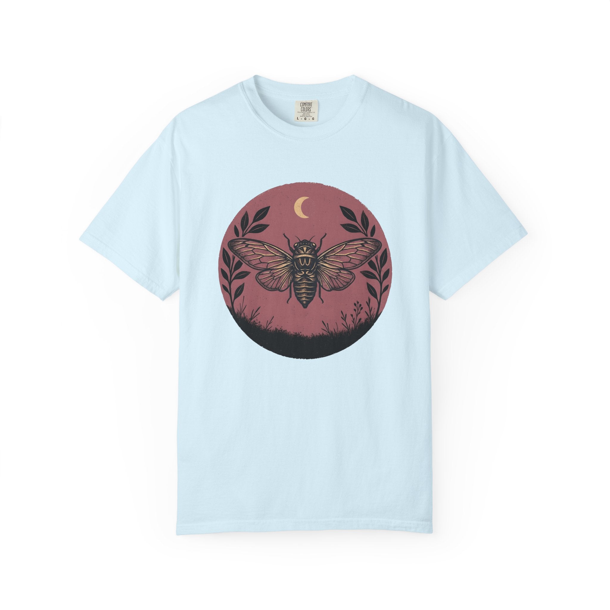Cicada Insect Shirt Cottagecore Nature Gift Women Boho Tee Bug T-Shirt Homesteader Fan Hippie Tshirt Environmental Graphic Vintage Moon