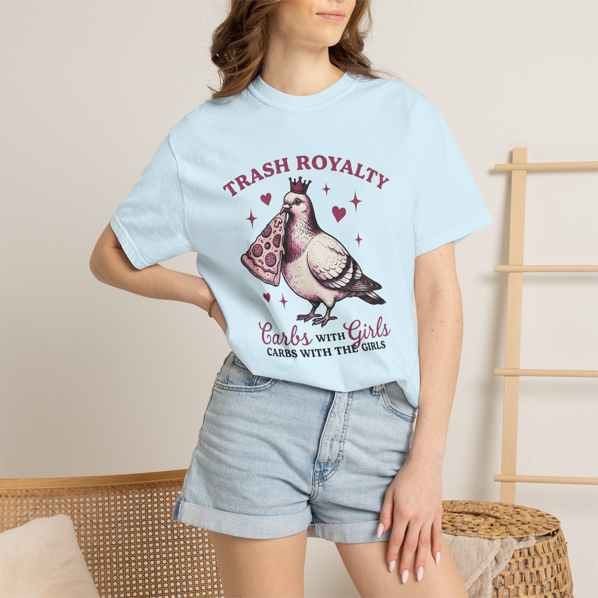 Bird Pizza Shirt St. Valentine's Day Meal Gift Women Line Art Tee Pizza T-Shirt Valentine Fan Simple Tshirt Food Graphic Minimalist