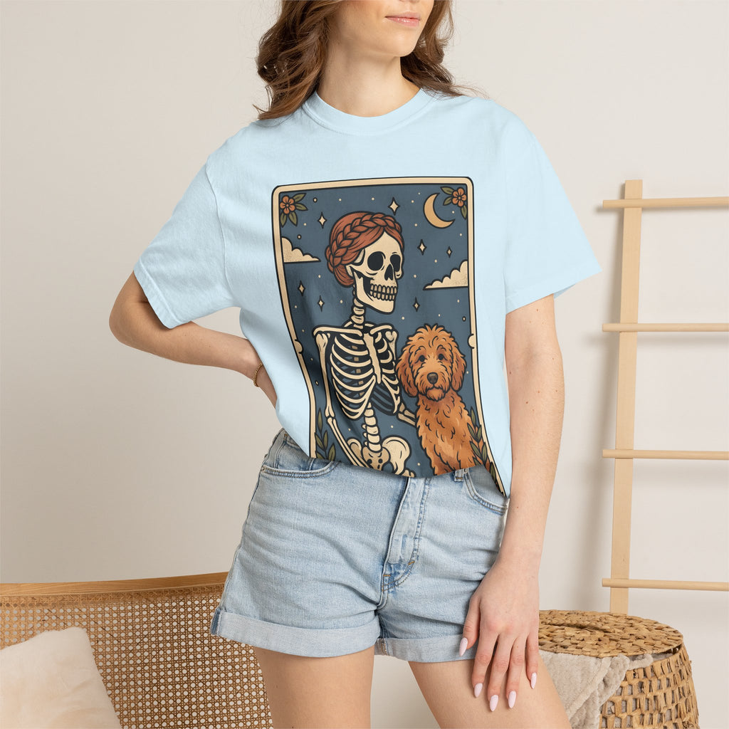Skeleton Hound Shirt Halloween Pet Care Gift Women Old School Tee Ghost Dog T-Shirt Halloween Fan Retro Tshirt Dog Grooming Graphic
