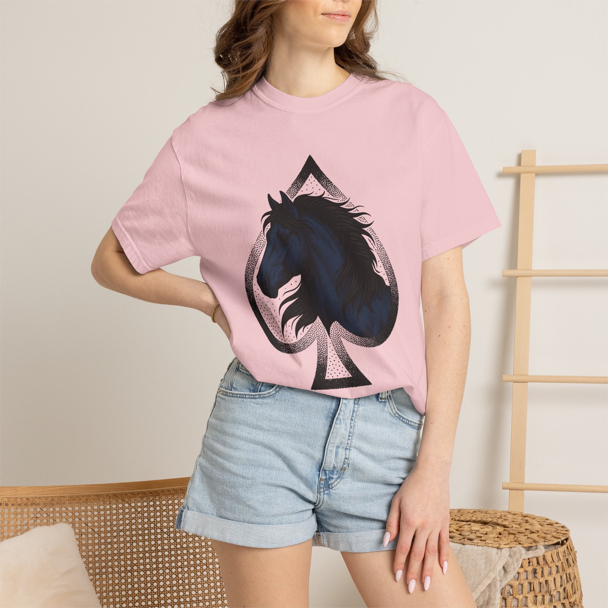 Horse Ace Shirt Cowgirl Cowboy Gift Women Traditional Tee Stallion T-Shirt Rodeo Fan Classic Tshirt Cowboy Graphic Retro Hair Tshirt