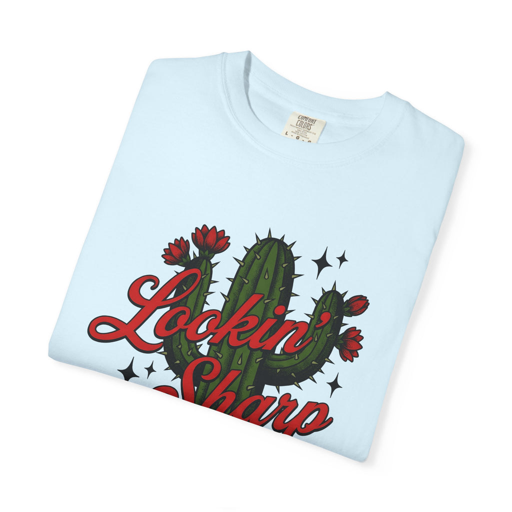 Prickly Plant Shirt Cowgirl Cowboy Gift Women Hand Drawn Tee Cactus T-Shirt Rodeo Fan Illustrated Tshirt Cowboy Graphic Folk Bloom Tshirt