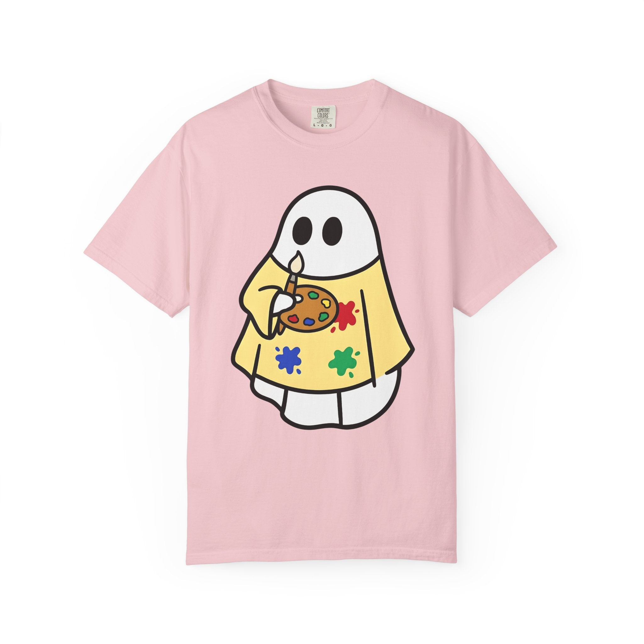 Apparition Artist Shirt Teacher Autumn Gift Women Playful Tee Ghost Artist T-Shirt Educator Enthusiast Whimsical Tshirt Fall Illustration