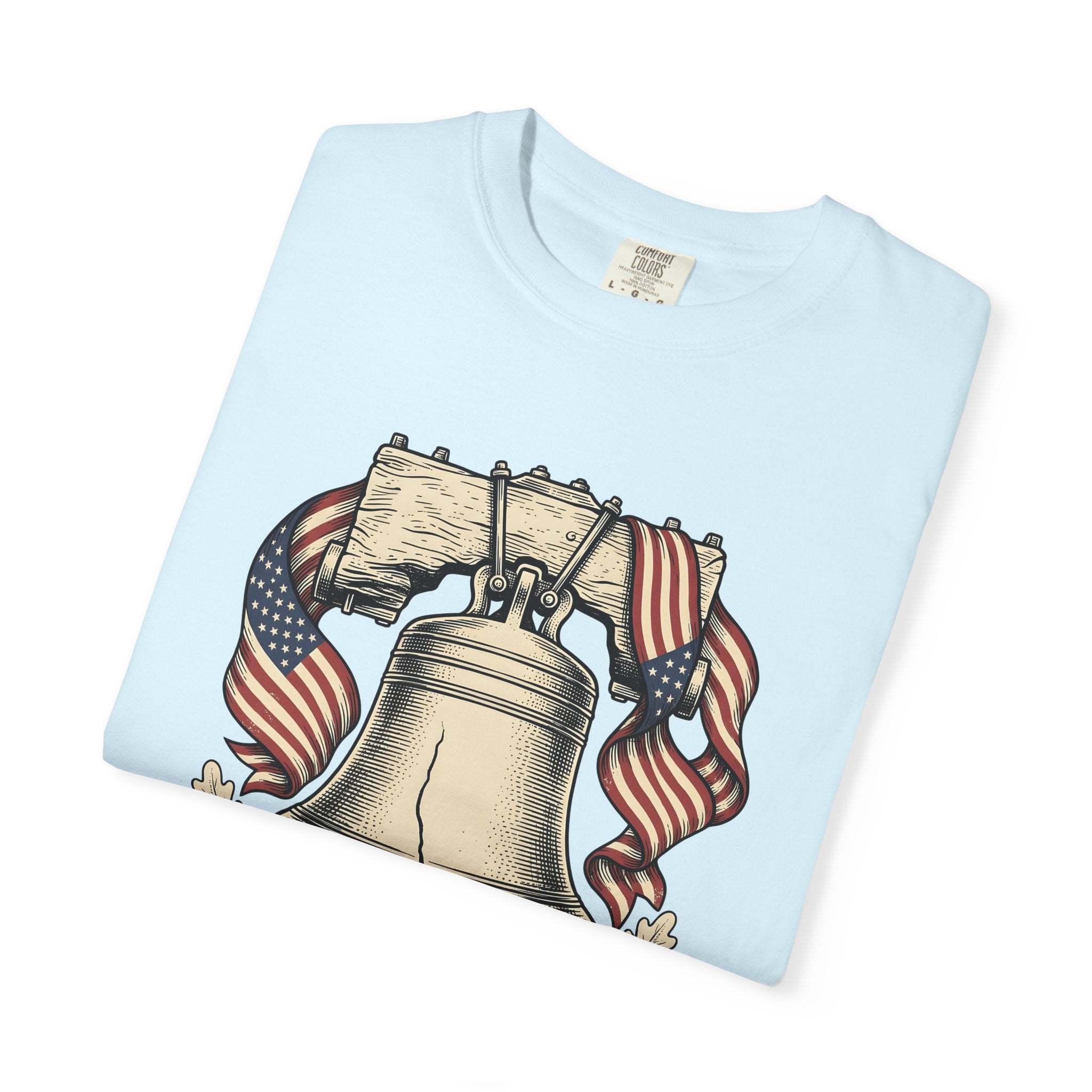 Independence Bell Shirt 4th Of July Freedom Gift Women Line Art Tee Liberty Bell T-Shirt Patriot Fan Independence Graphic Freedom