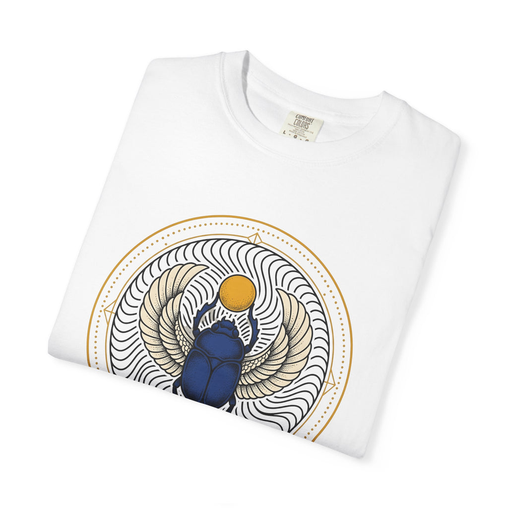 Scarab Bug Shirt Boho Chic Mysticism Gift Women Tribal Tee Beetle T-Shirt Bohemian Fan Ethnic Tshirt Spiritual Graphic Henna Sunburst Tshirt