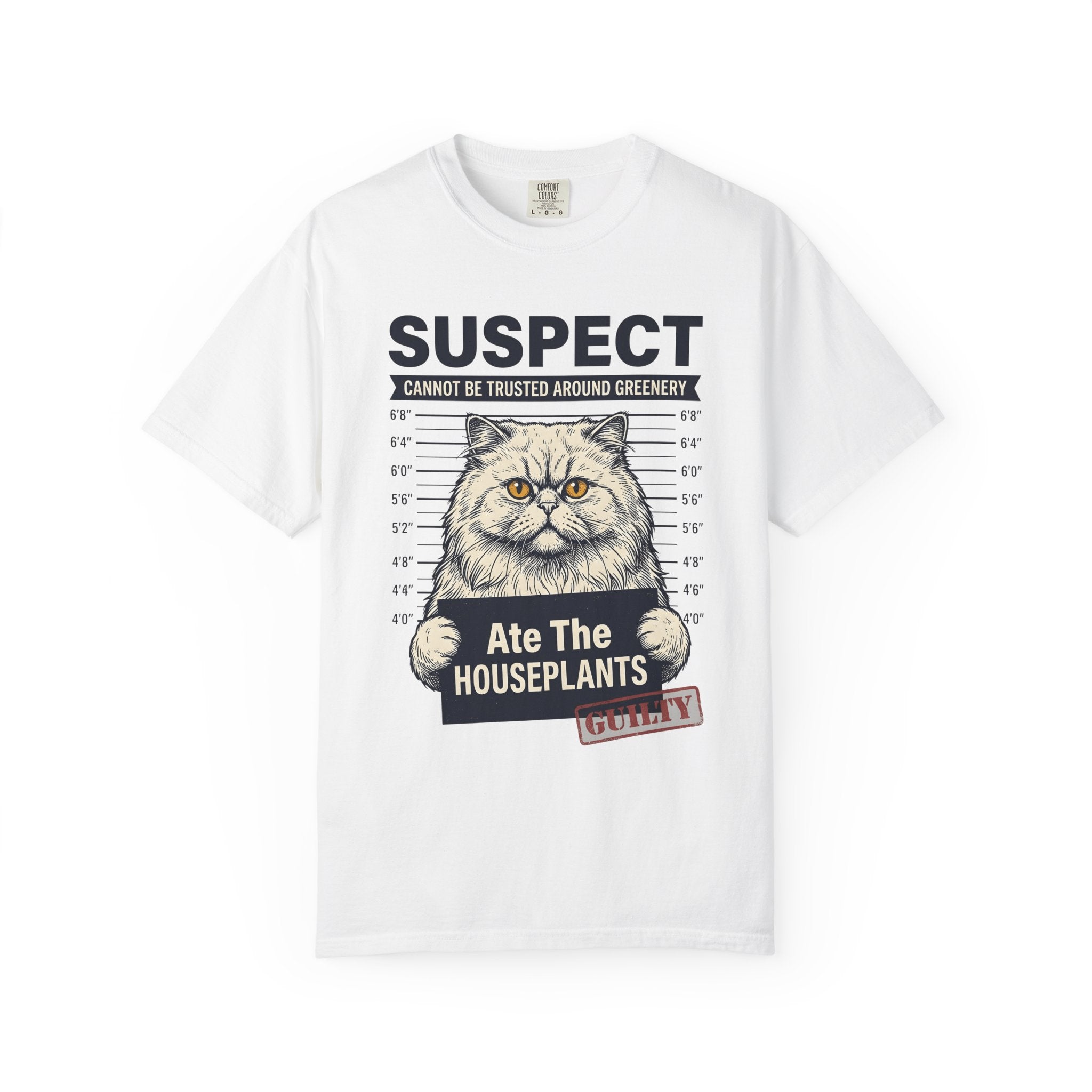 Fluffy Cat Shirt Cat Humor Gift Women Vintage Tee Kitten T-Shirt Feline Fan Retro Tshirt Funny Graphic Hand Drawn Mugshot Tshirt
