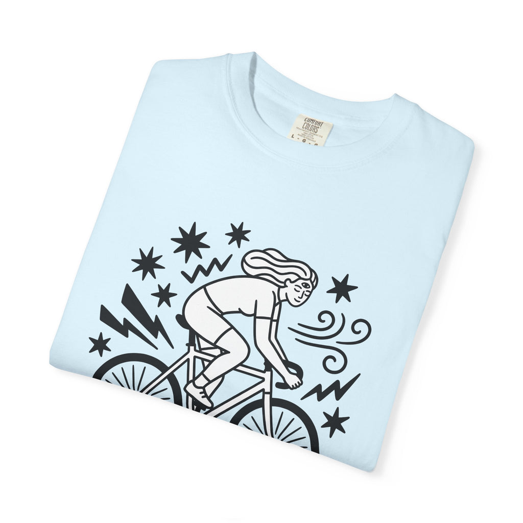 Cyclist Shirt Sports & Activities Fitness Gift Women Doodle Tee Biker T-Shirt Athlete Enthusiast Cartoon Tshirt Workout Graphic Minimalist