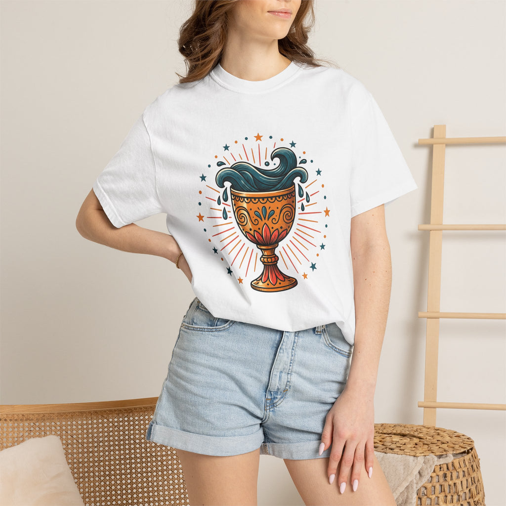 Decorative Goblet Shirt Boho Chic Occult Gift Women Hippie Tee Chalice T-Shirt Bohemian Fan Psychedelic Tshirt Mystical Graphic Retro