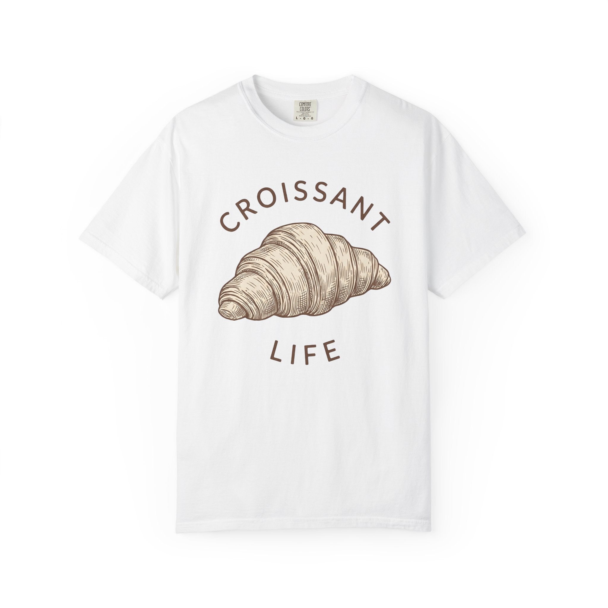 Croissant Graphic Shirt Desserts Bakery Gift Women Vintage Tee Croissant T-Shirt Dessert Fan Retro Tshirt Bakery Graphic Hand Drawn Pastry