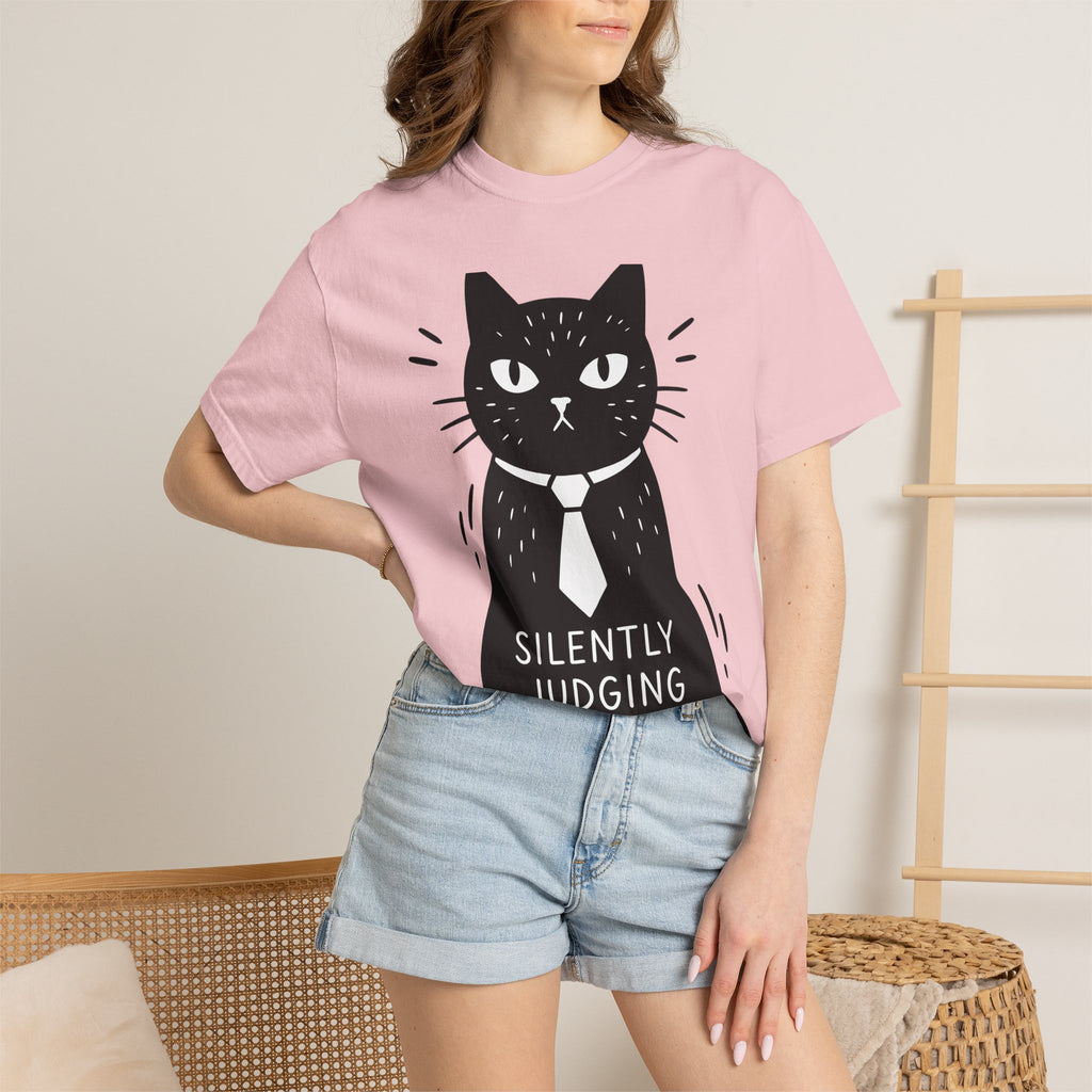 Black Cat Shirt Cat Jokes Gift Women Comic Tee Kitty T-Shirt Cat Fan Cartoon Tshirt Humor Graphic Simple Tie Tshirt