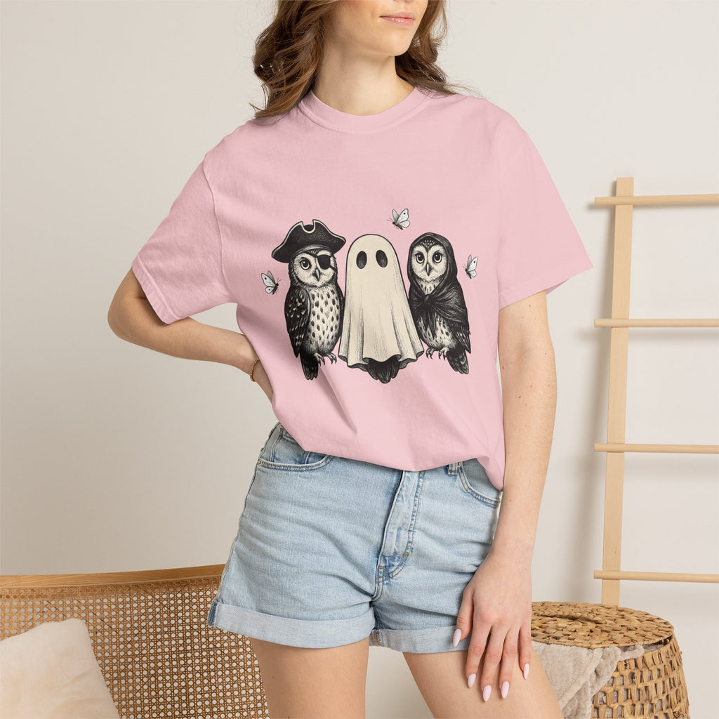 Spirit Owl Shirt Halloween Beast Gift Women Cartoon Tee Owl T-Shirt Horror Fan Owl Tshirt Monster Graphic Antique Flutterby Tshirt