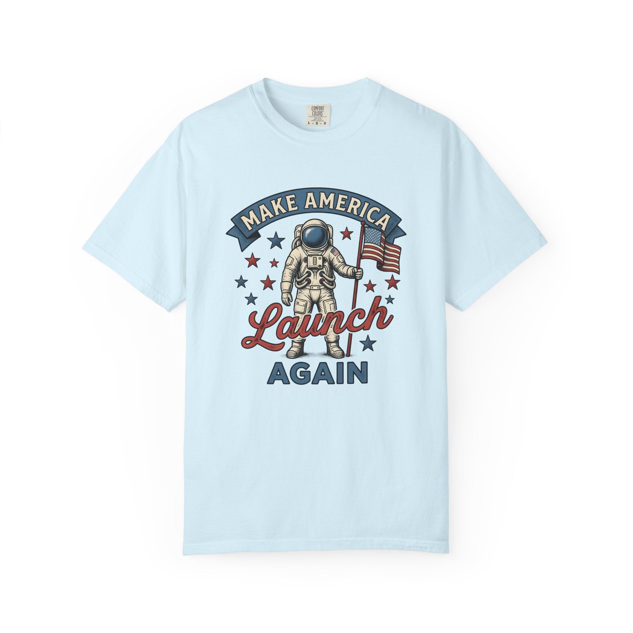 Astronaut Flag Shirt America Patriotic Gift Women Vintage Tee Space Flag T-Shirt American Enthusiast Distressed Tshirt Star Spangled Graphic