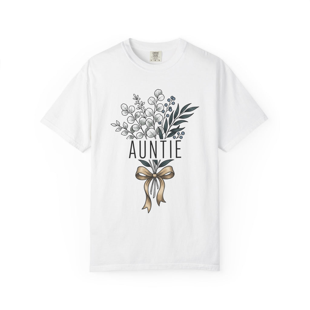 Flower Bunch Shirt Aunt Relatives Gift Women Rustic Tee Bouquet T-Shirt Auntie Fan Vintage Tshirt Family Graphic Sketch Ribbon Tshirt