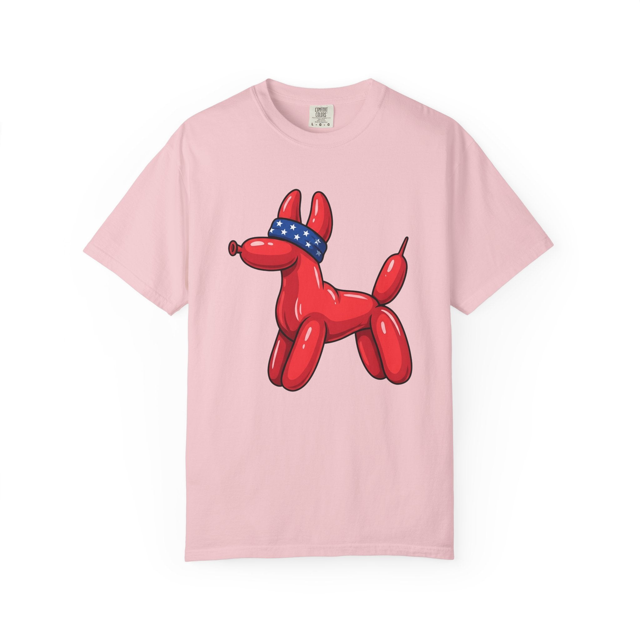 Balloon Pet Shirt Dog Patriotic Gift Women Graphic Tee Balloon Animal T-Shirt Dog Fan Retro Tshirt Star Graphic Mid Century Neckerchief